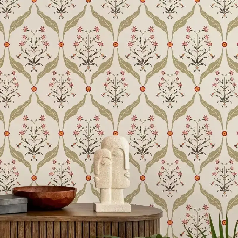 Geometric Flower Floral Wallpaper - Image 3