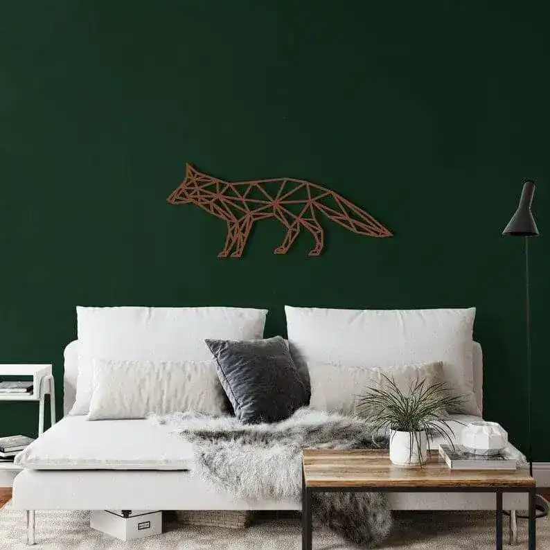 Geometric Fox Metal Wall Art - Image 4