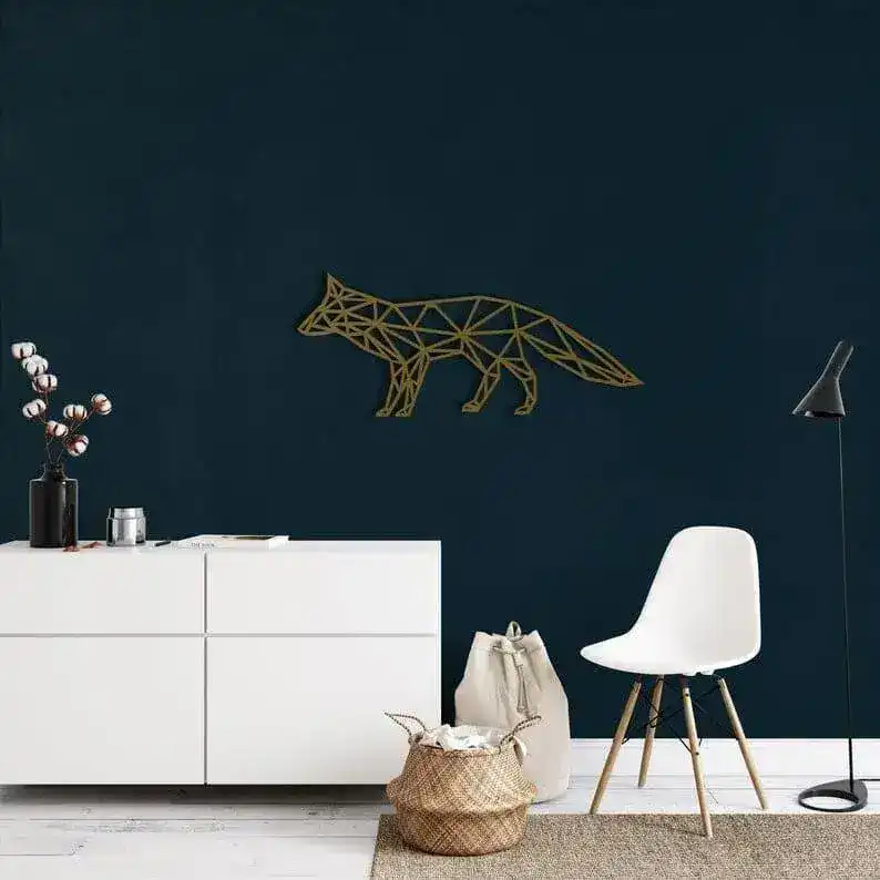 Geometric Fox Metal Wall Art - Image 5