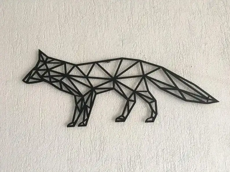 Geometric Fox Metal Wall Art - Image 6