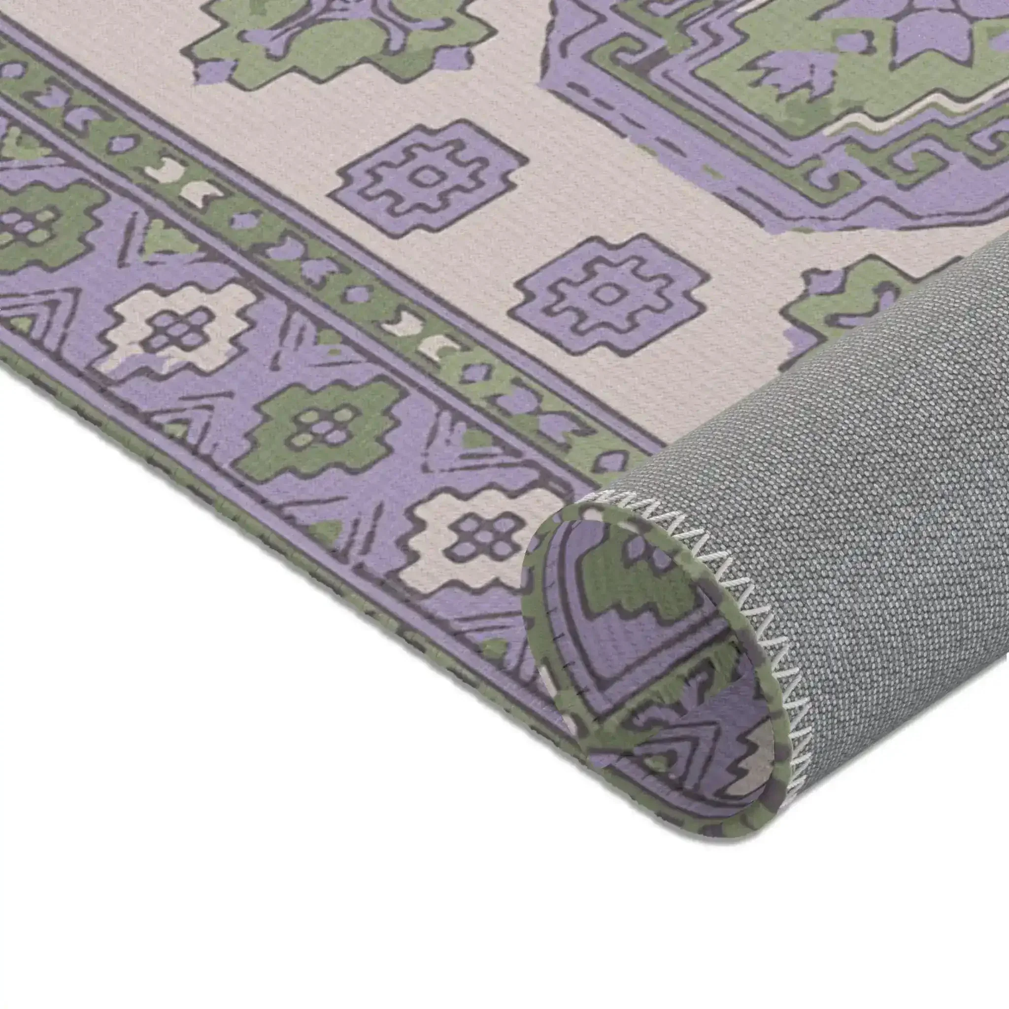 Geometric Lavender and Sage Southwestern Accent Rug - Image 7