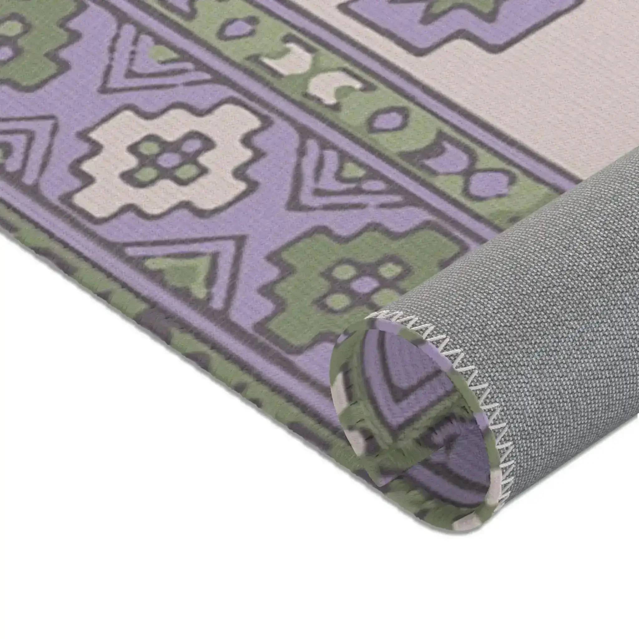 Geometric Lavender and Sage Southwestern Accent Rug - Image 9
