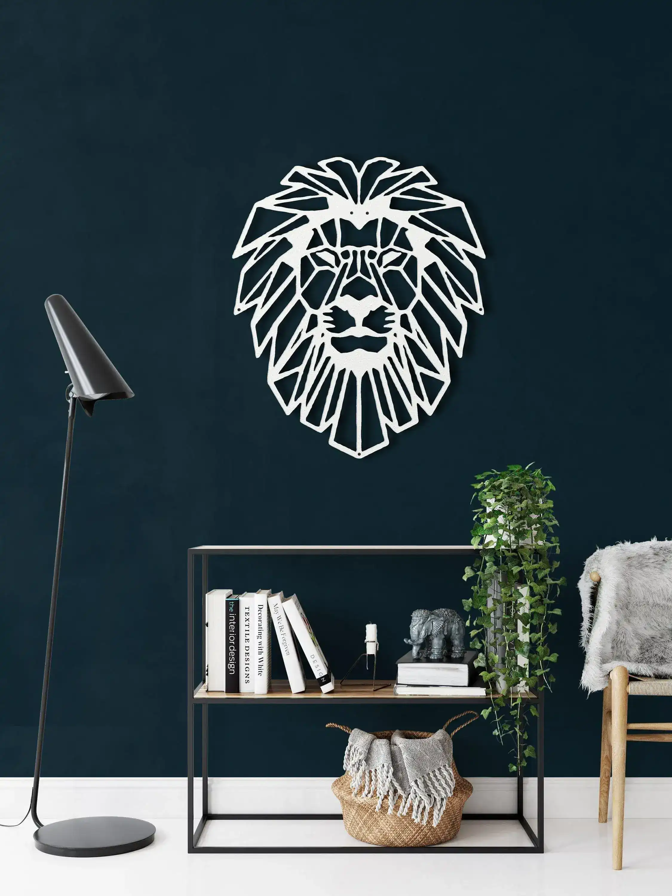 Geometric Lion Head Metal Wall Decor - Image 11
