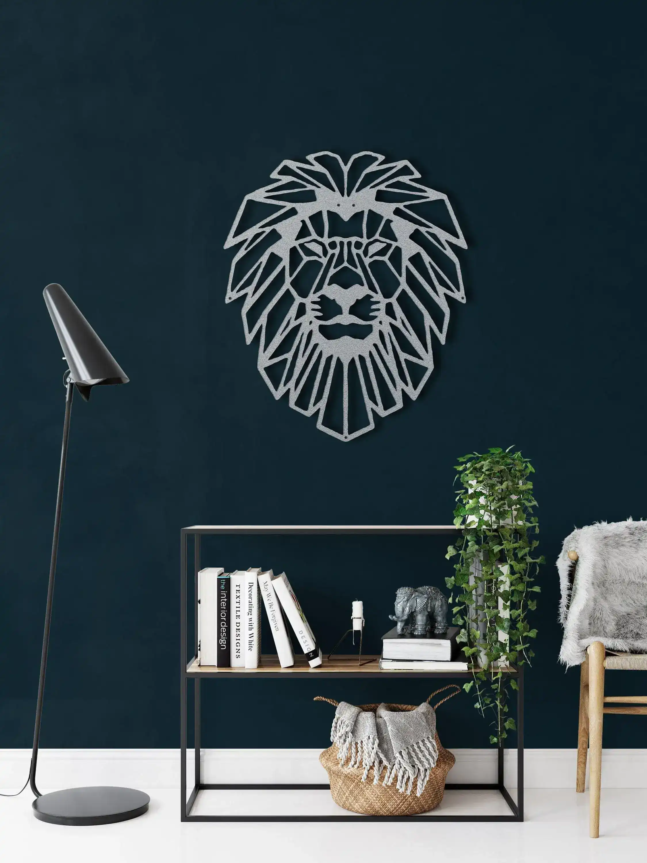 Geometric Lion Head Metal Wall Decor - Image 12