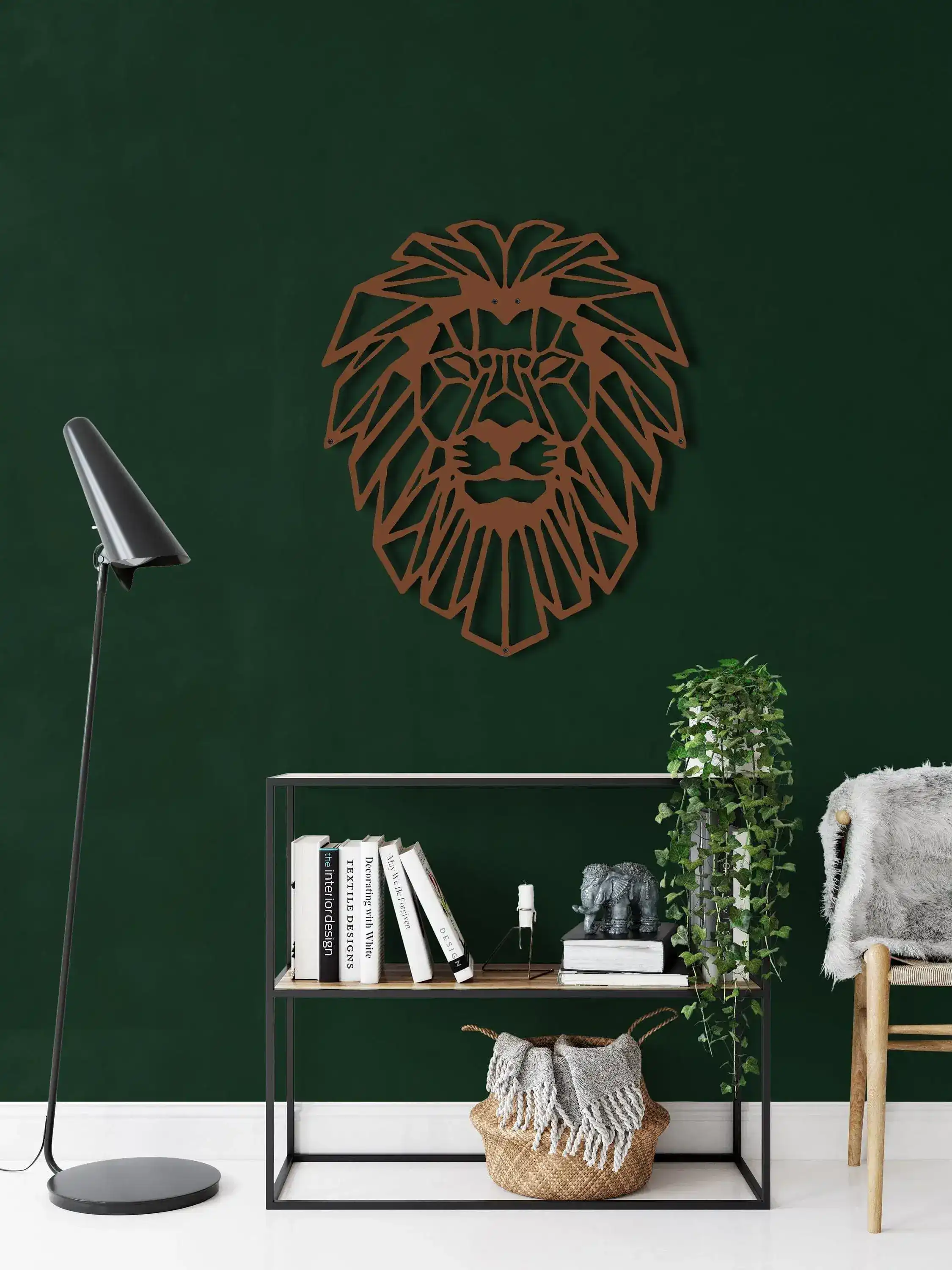 Geometric Lion Head Metal Wall Decor - Image 13