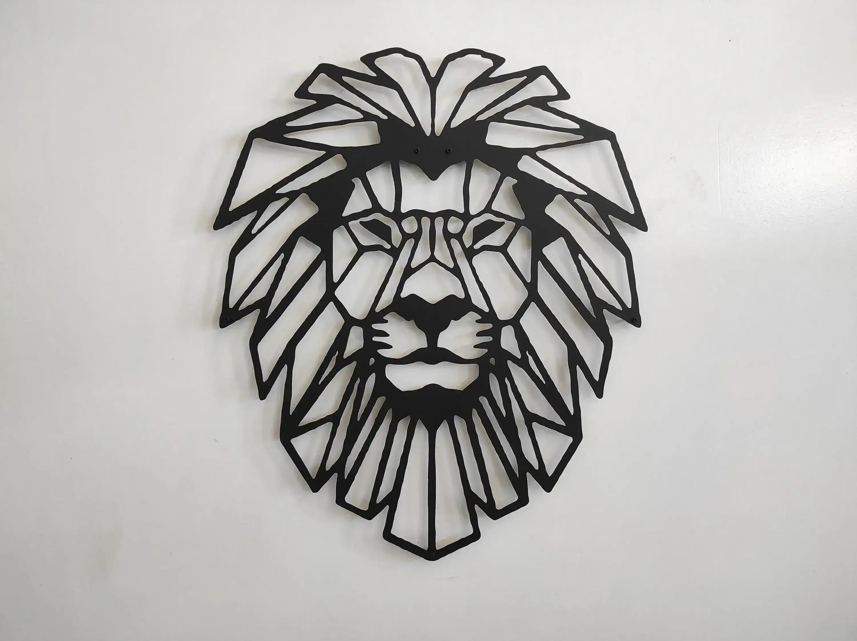 Geometric Lion Head Metal Wall Decor - Image 8