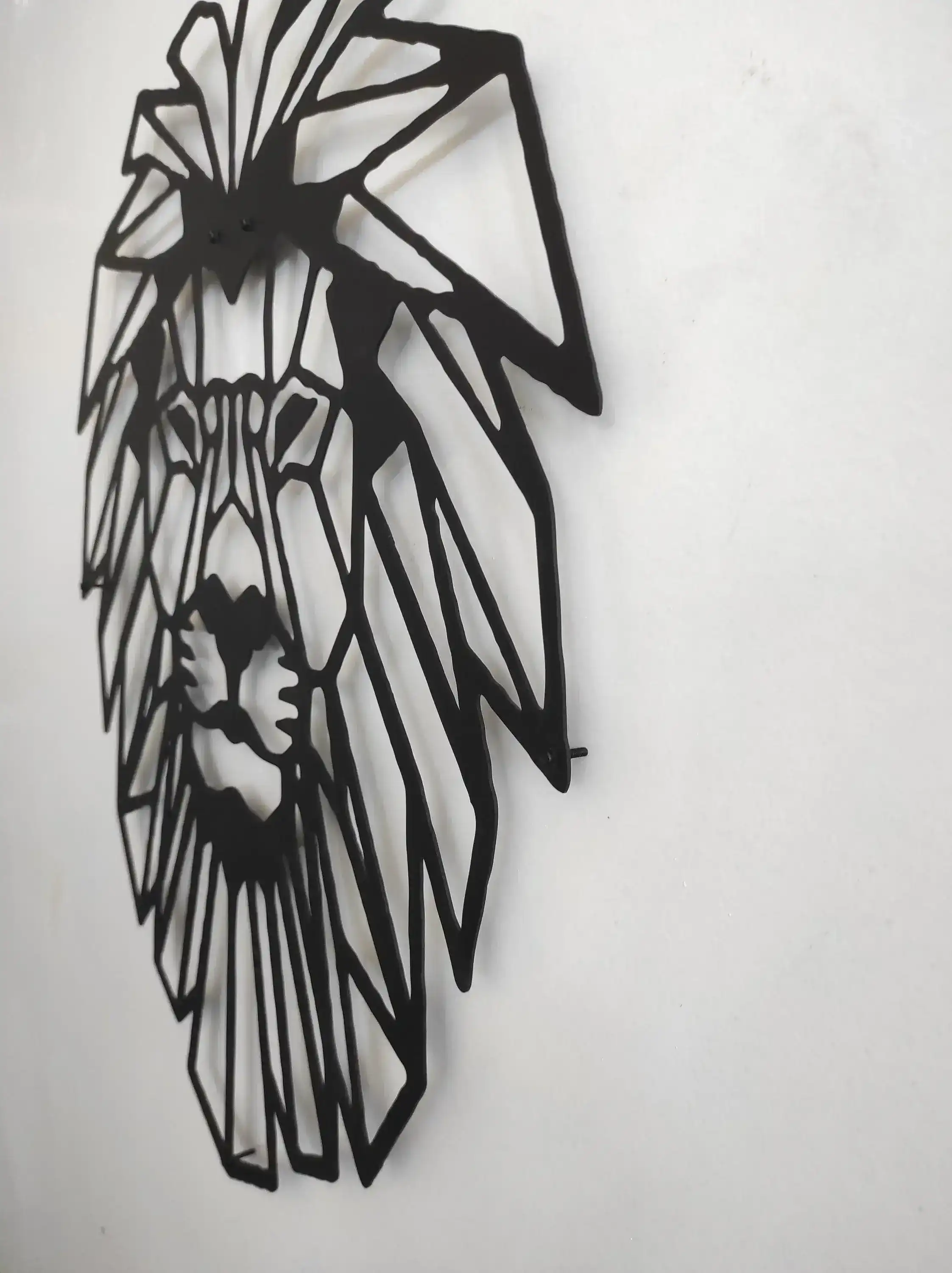 Geometric Lion Head Metal Wall Decor - Image 9