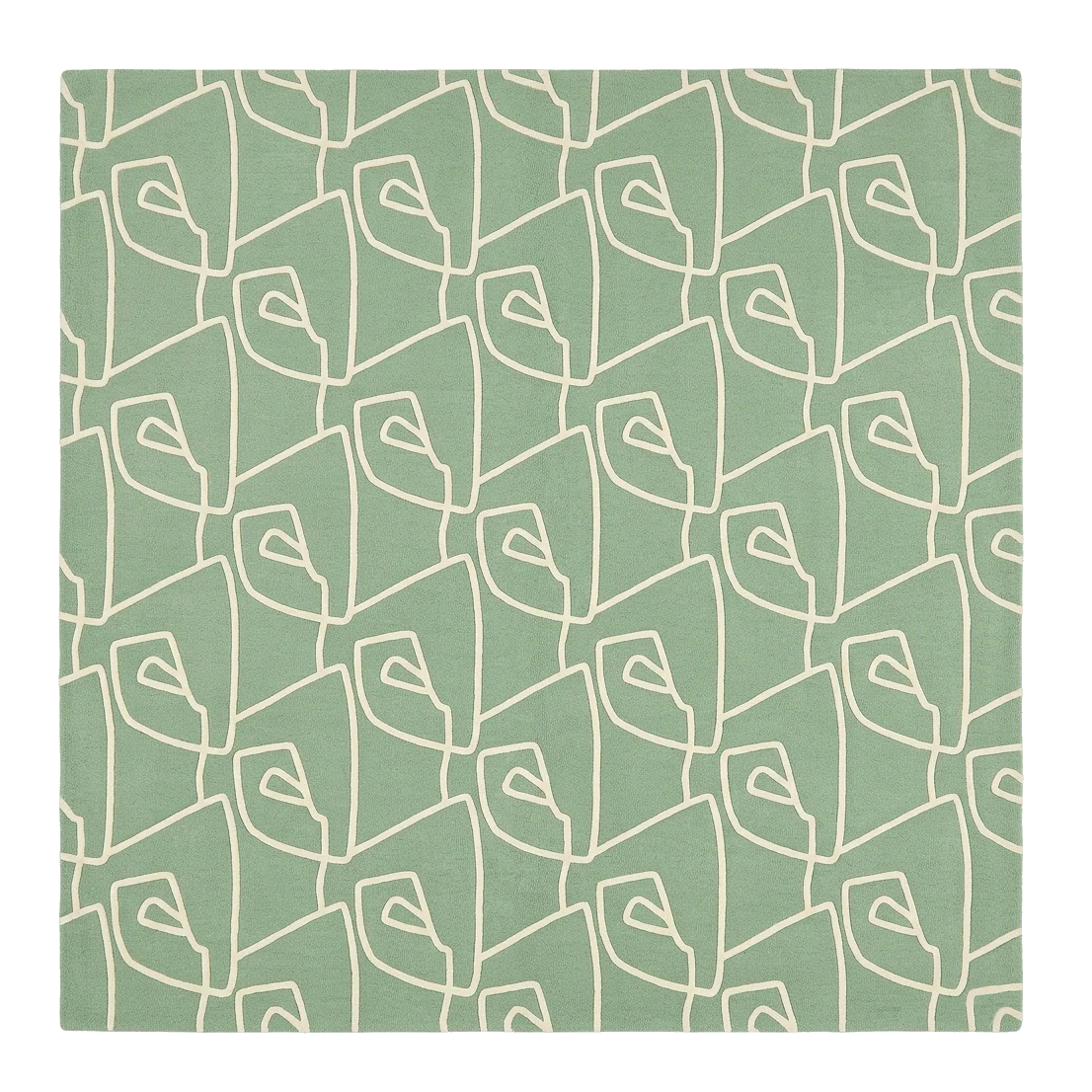 Geometric Petal Weave Square Hand Tufted Rug