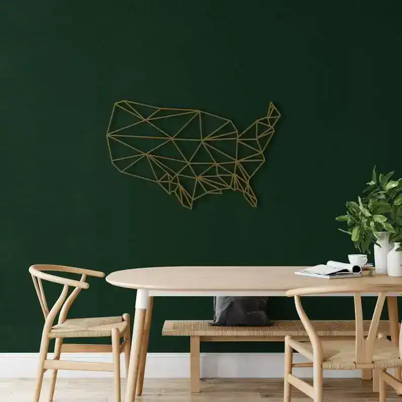 Geometric USA Map Metal Wall Art - Image 5