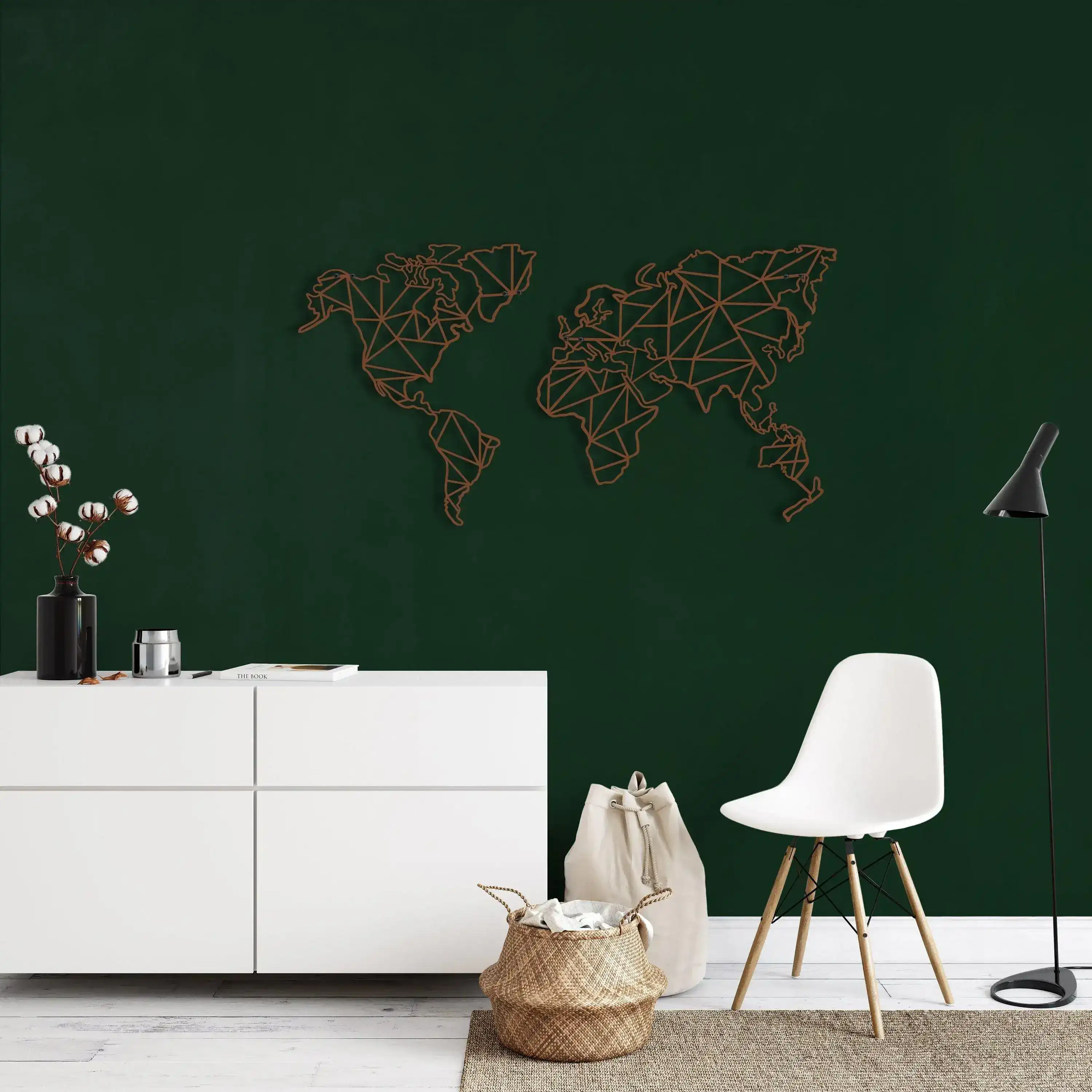 Geometric World Map Metal Wall Decor - Image 11