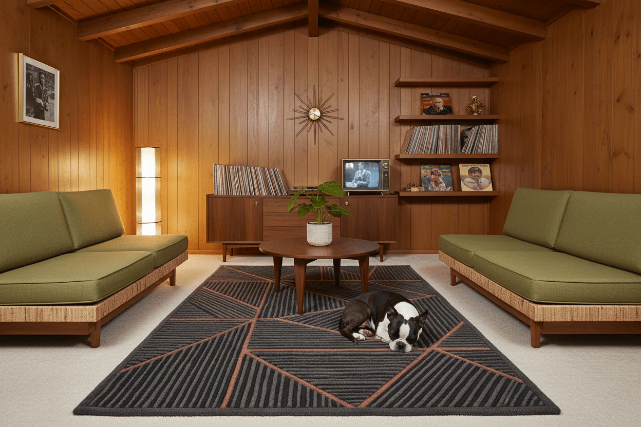 Geometrical Abstract Stripes Hand Tufted Rug - Image 4