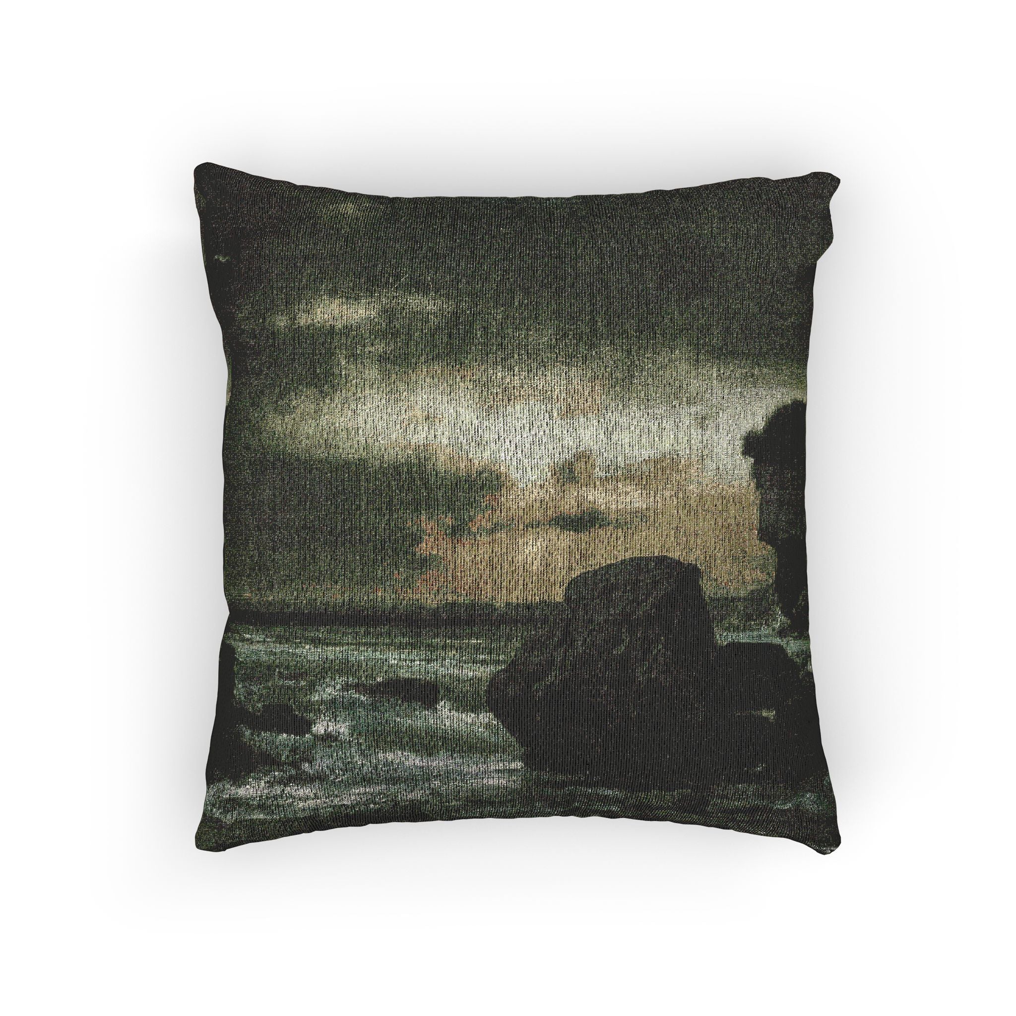 George Inness - A Marine | Woven Pillow - Image 3