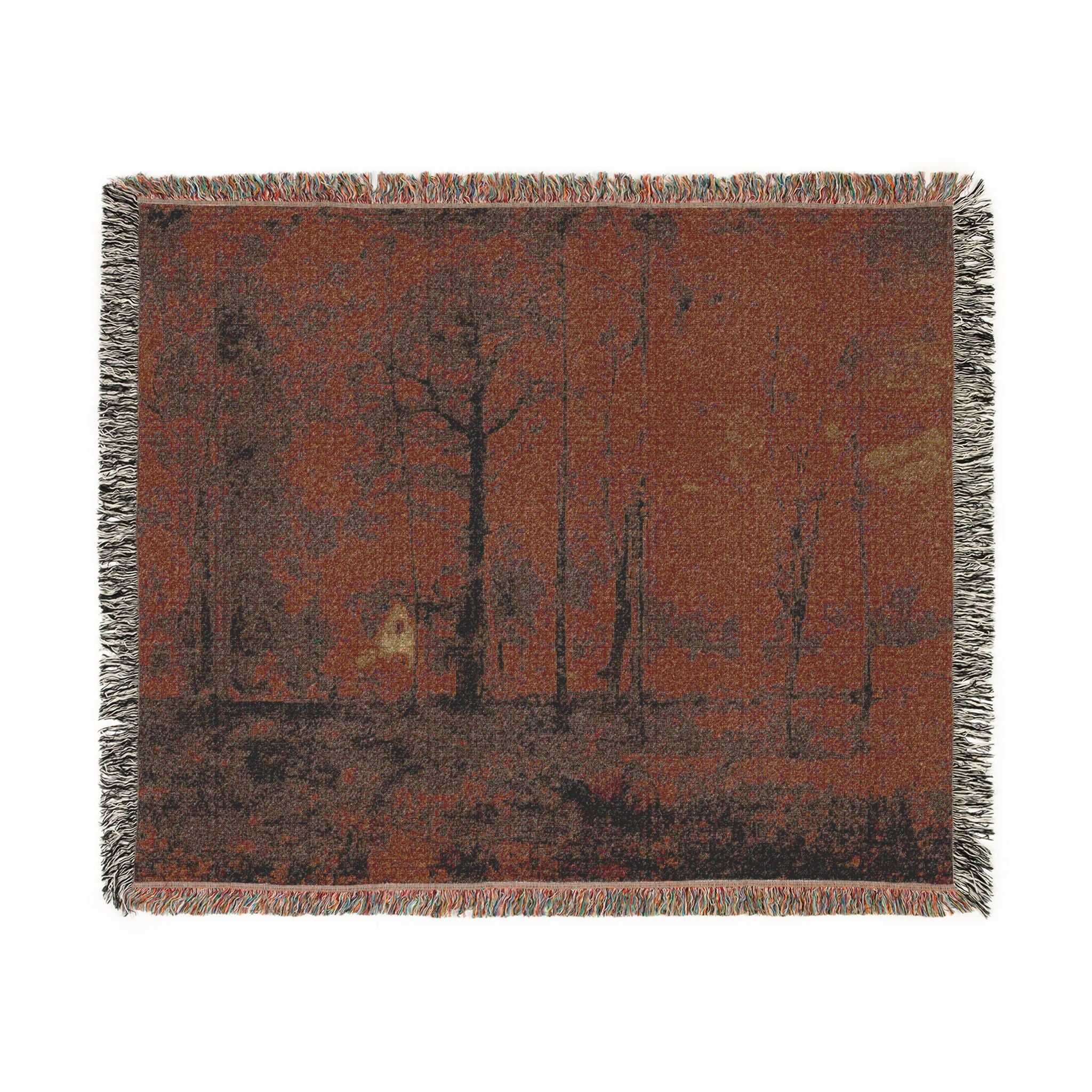 George Inness - Autumn Woods | Woven Tapestry Blanket - Image 7