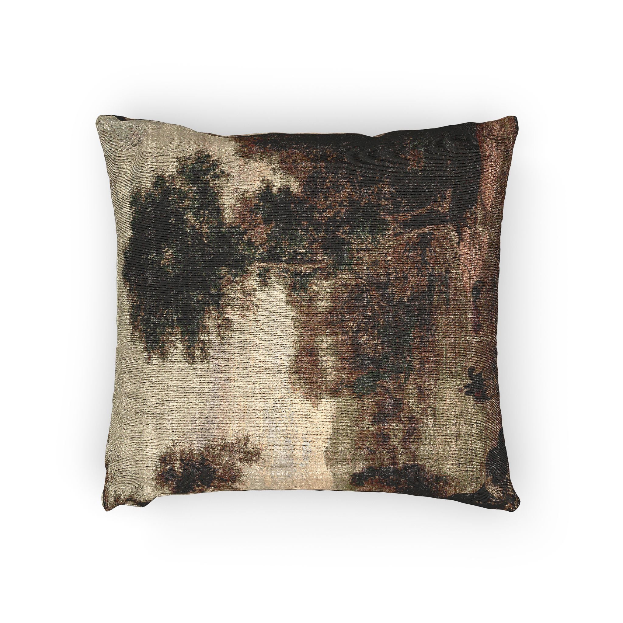 George Inness - Crossing the Ford | Woven Pillow - Image 2