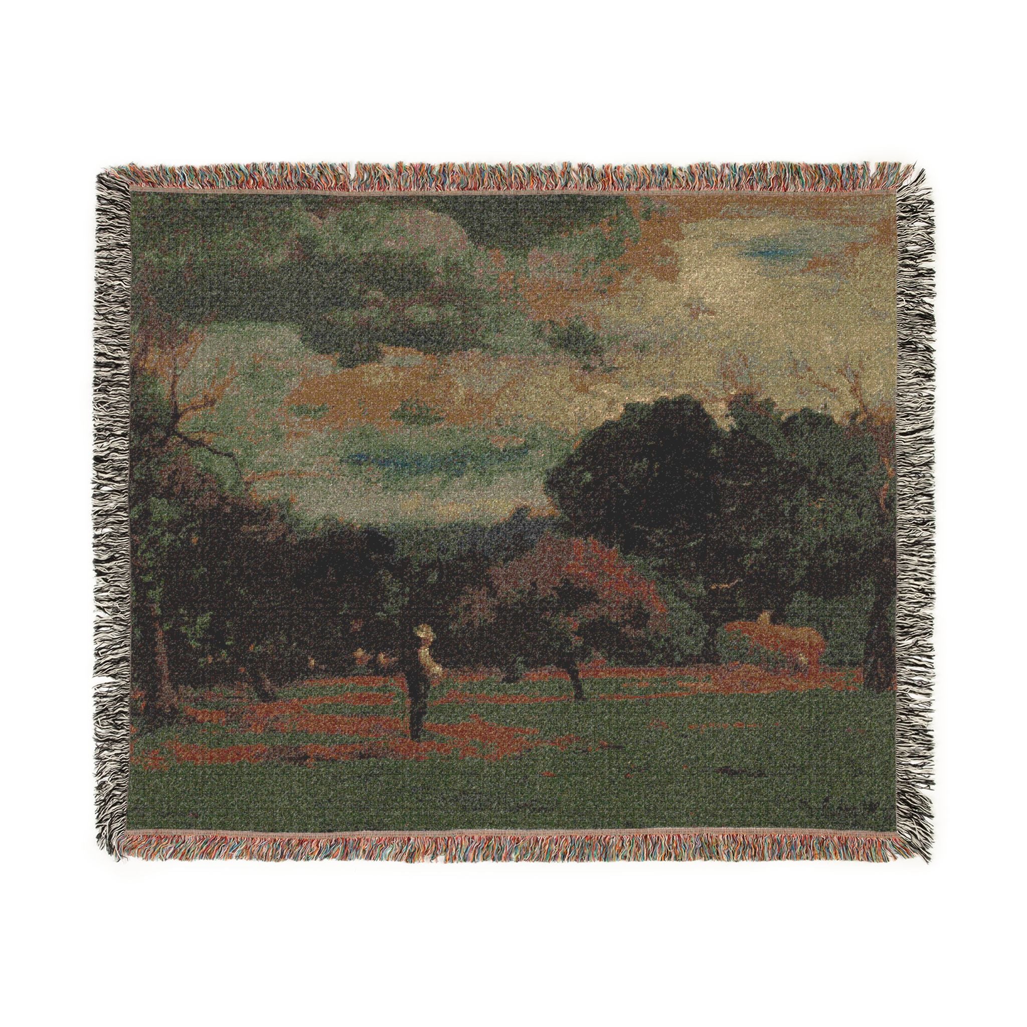 George Inness - Harvest, Montclair, New Jersey | Woven Tapestry Blanket - Image 2