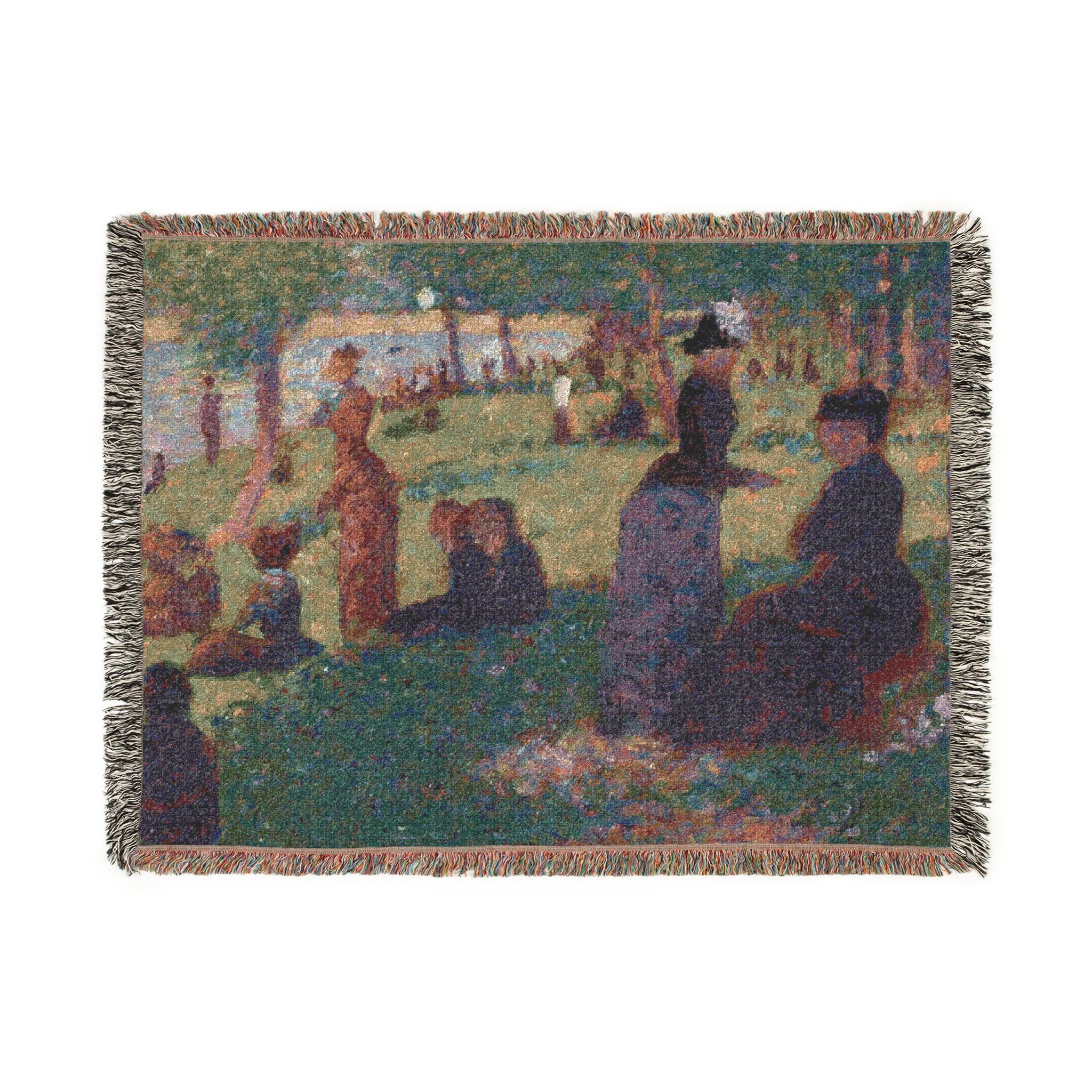 Georges Seurat - Oil Sketch for A Sunday on La Grande Jatte — 1884 | Woven Tapestry Blanket - Image 10