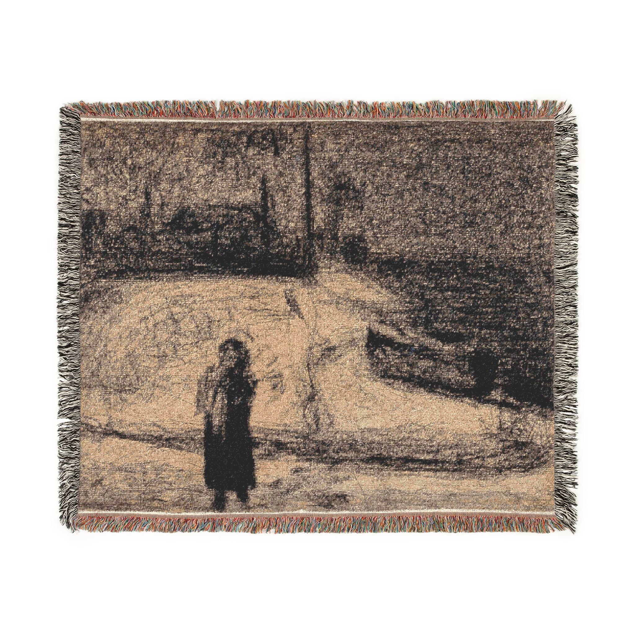 Georges Seurat - The Zone (Outside the City Walls) | Woven Tapestry Blanket - Image 2
