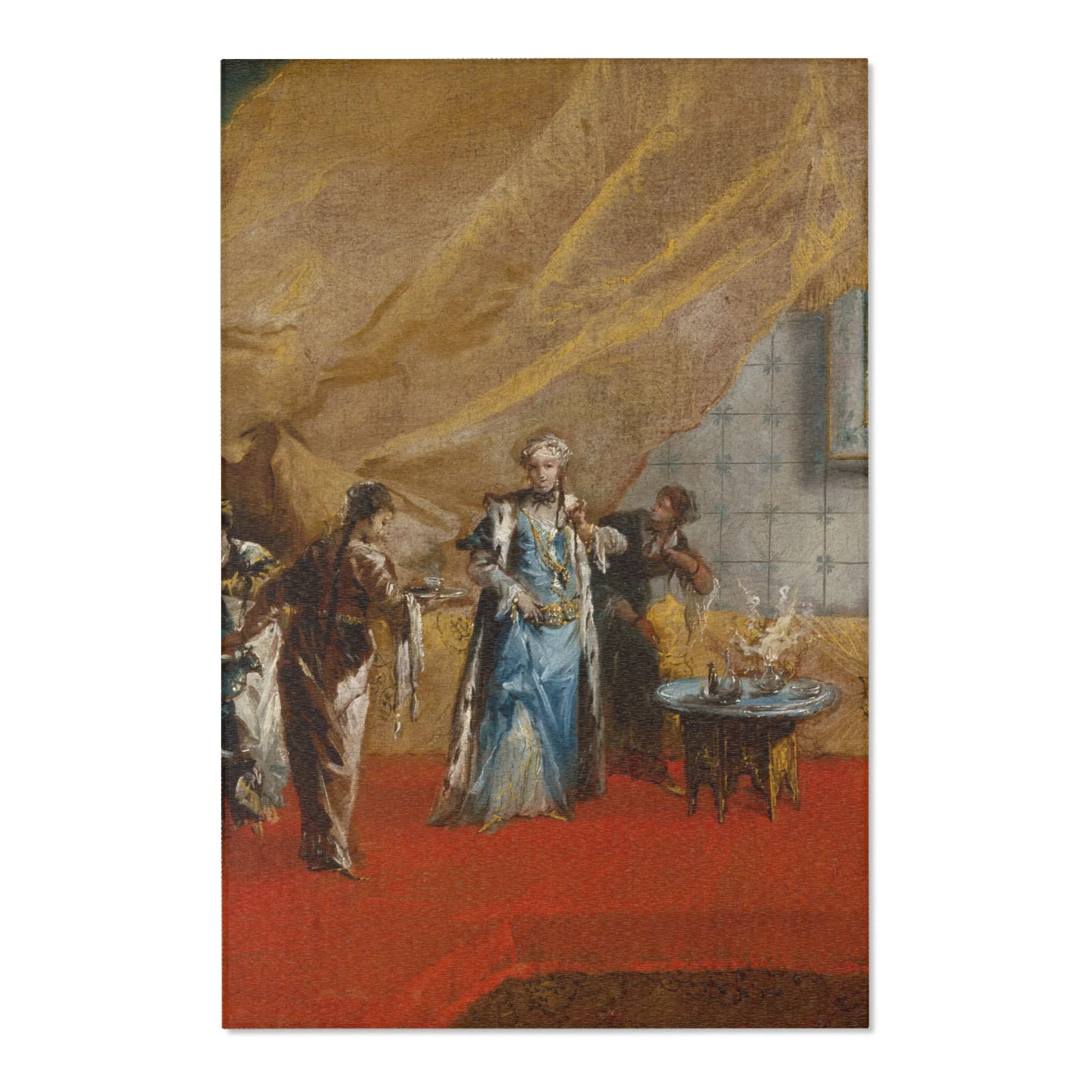 Giovanni Antonio Guardi - Interior A Sultana taking Coffee in the Harem | Area Rug - Image 3