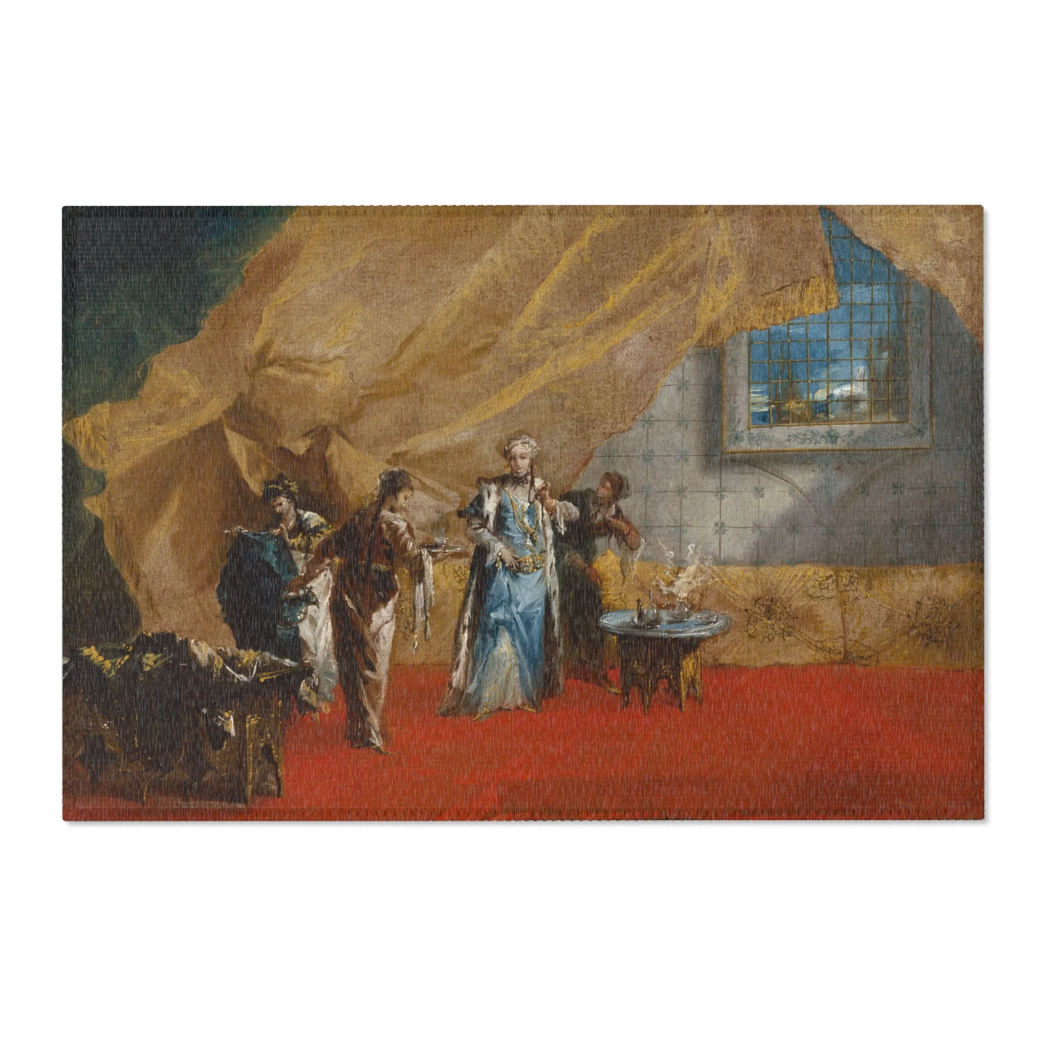 Giovanni Antonio Guardi - Interior A Sultana taking Coffee in the Harem | Area Rug - Image 4