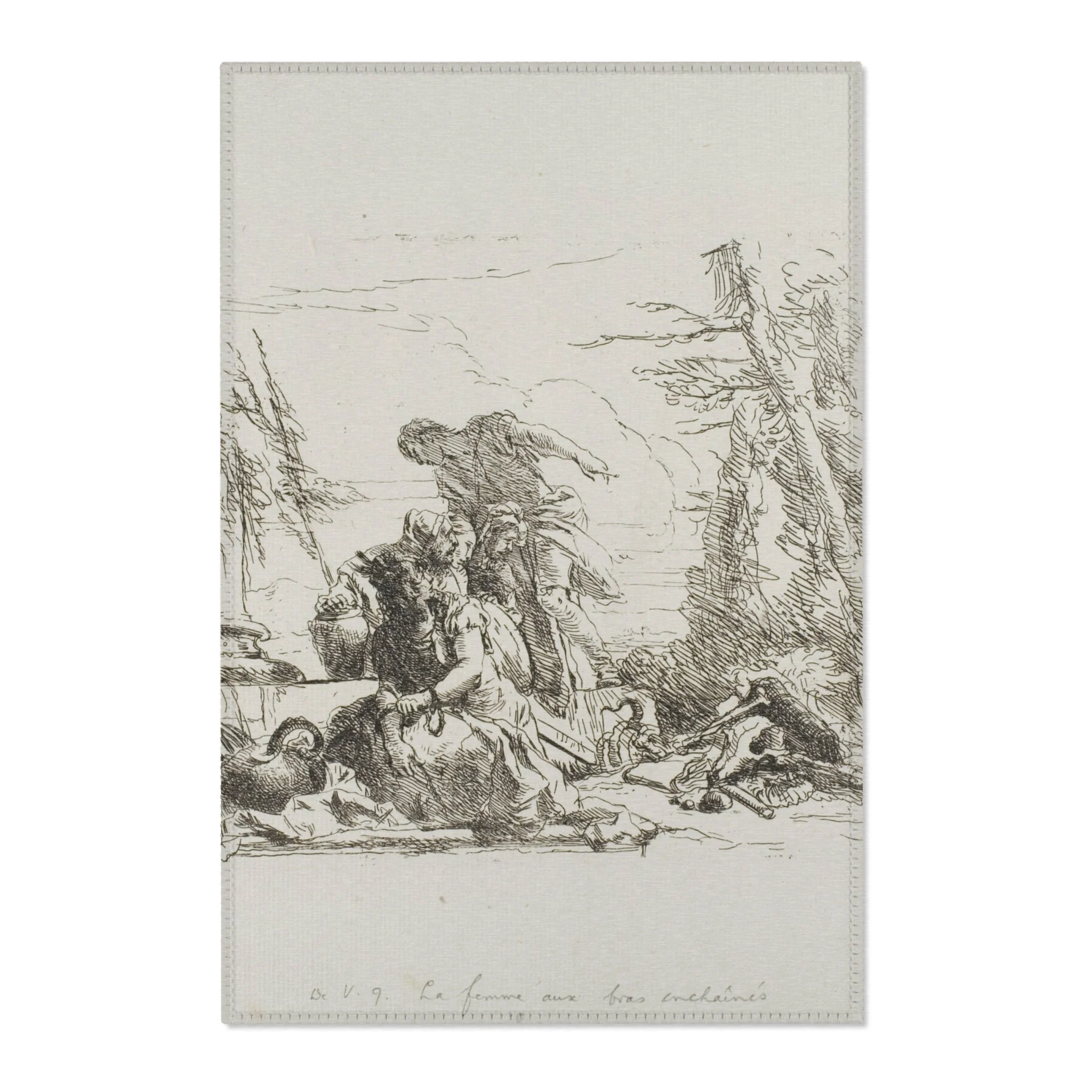 Giovanni Battista Tiepolo - A Woman with her Arms in Chains and Four Other Figures, from Capricci | Area Rug