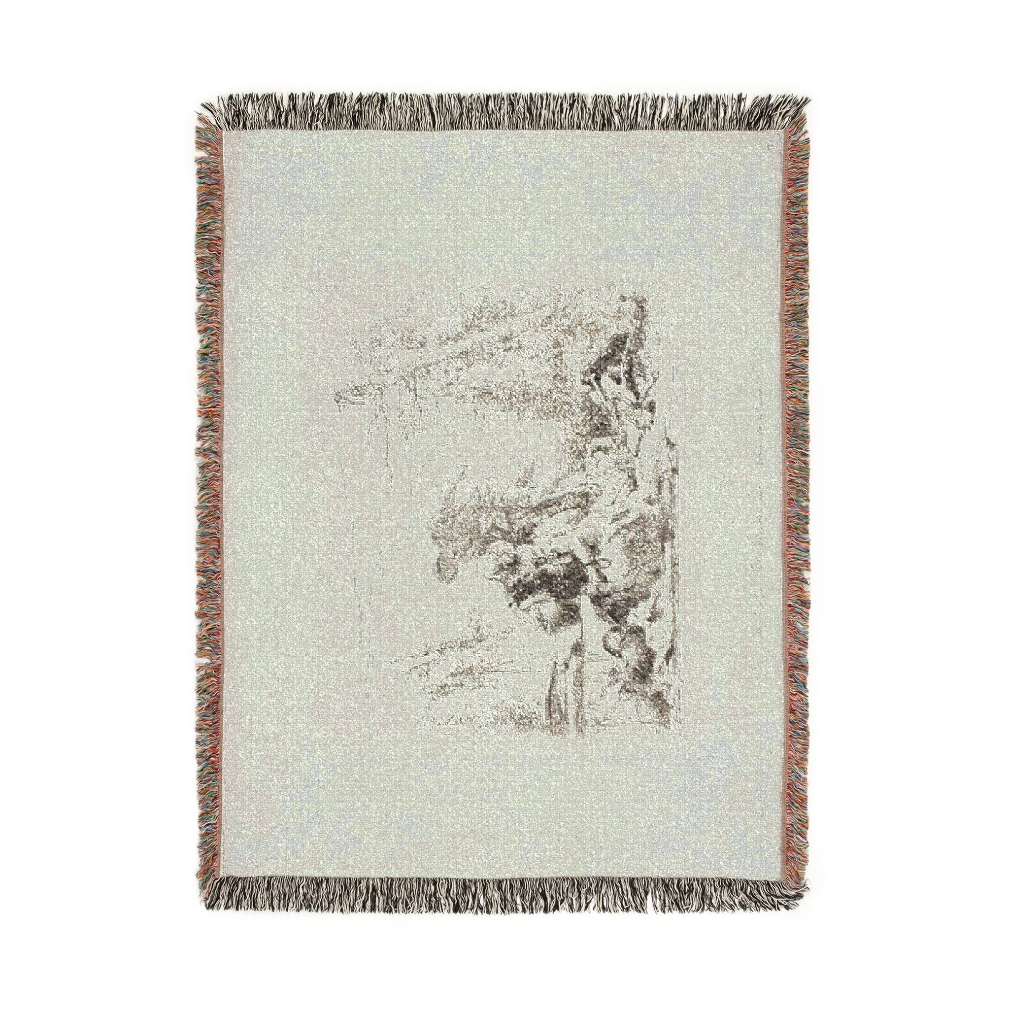 Giovanni Battista Tiepolo - A Woman with her Arms in Chains and Four Other Figures, from Capricci | Woven Tapestry Blanket - Image 11