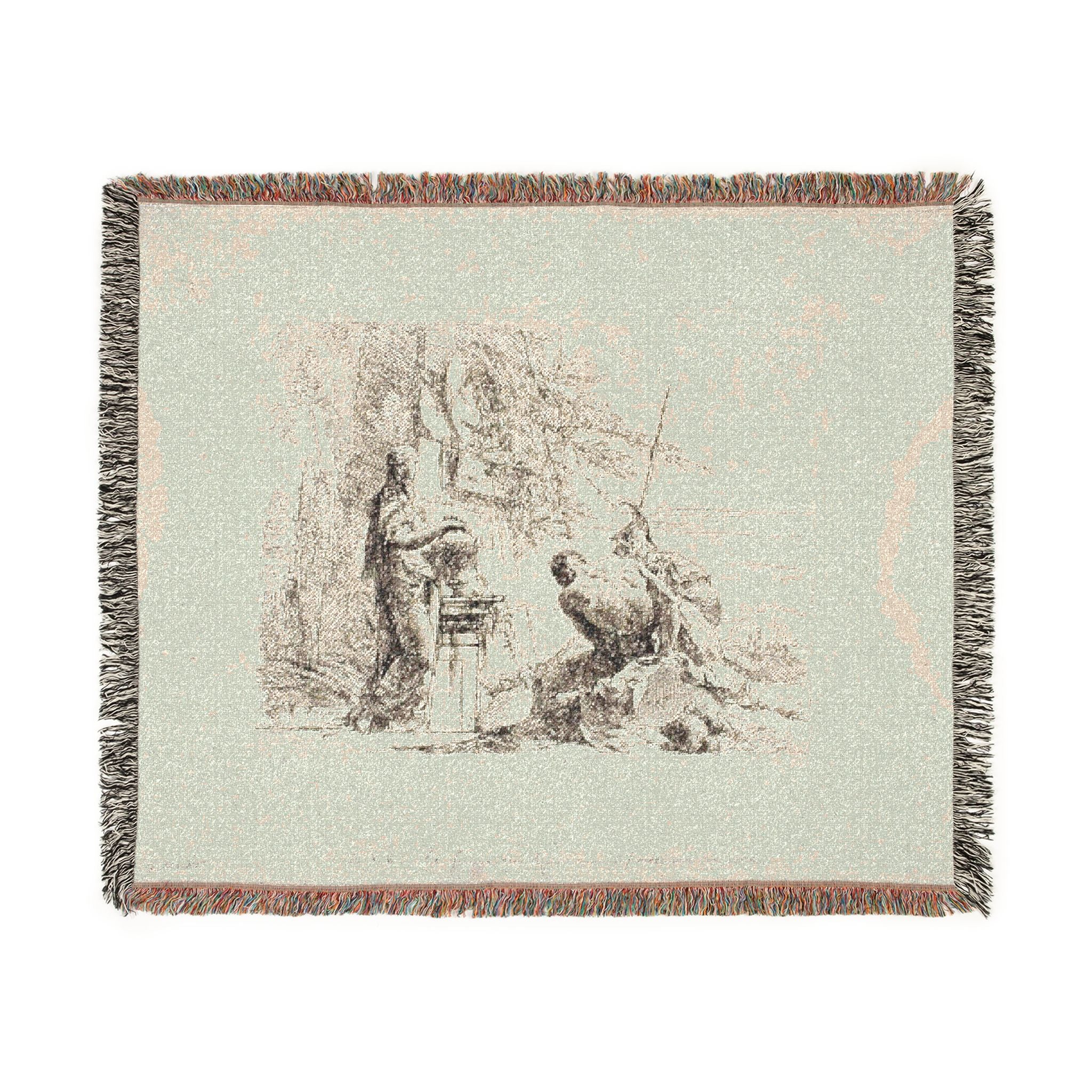 Giovanni Battista Tiepolo - A Woman with her Hands on a Vase, Soldier, and Slave, from Capricci | Woven Tapestry Blanket - Image 2