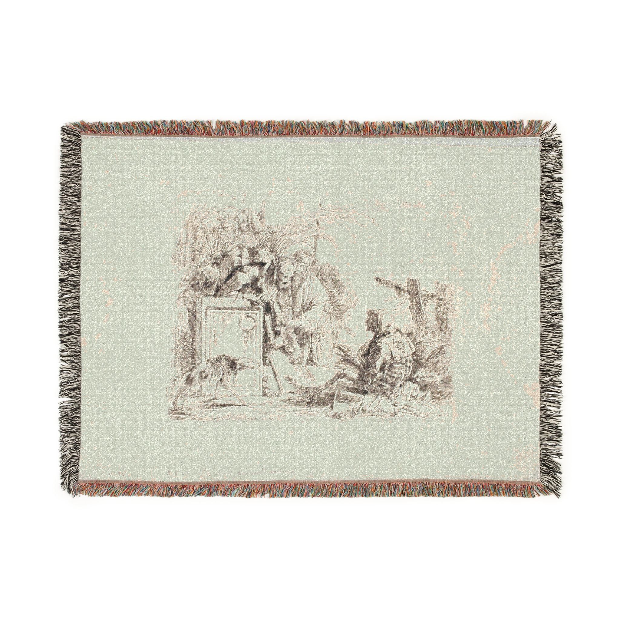 Giovanni Battista Tiepolo - Death Giving Audience, from Capricci | Woven Tapestry Blanket - Image 10