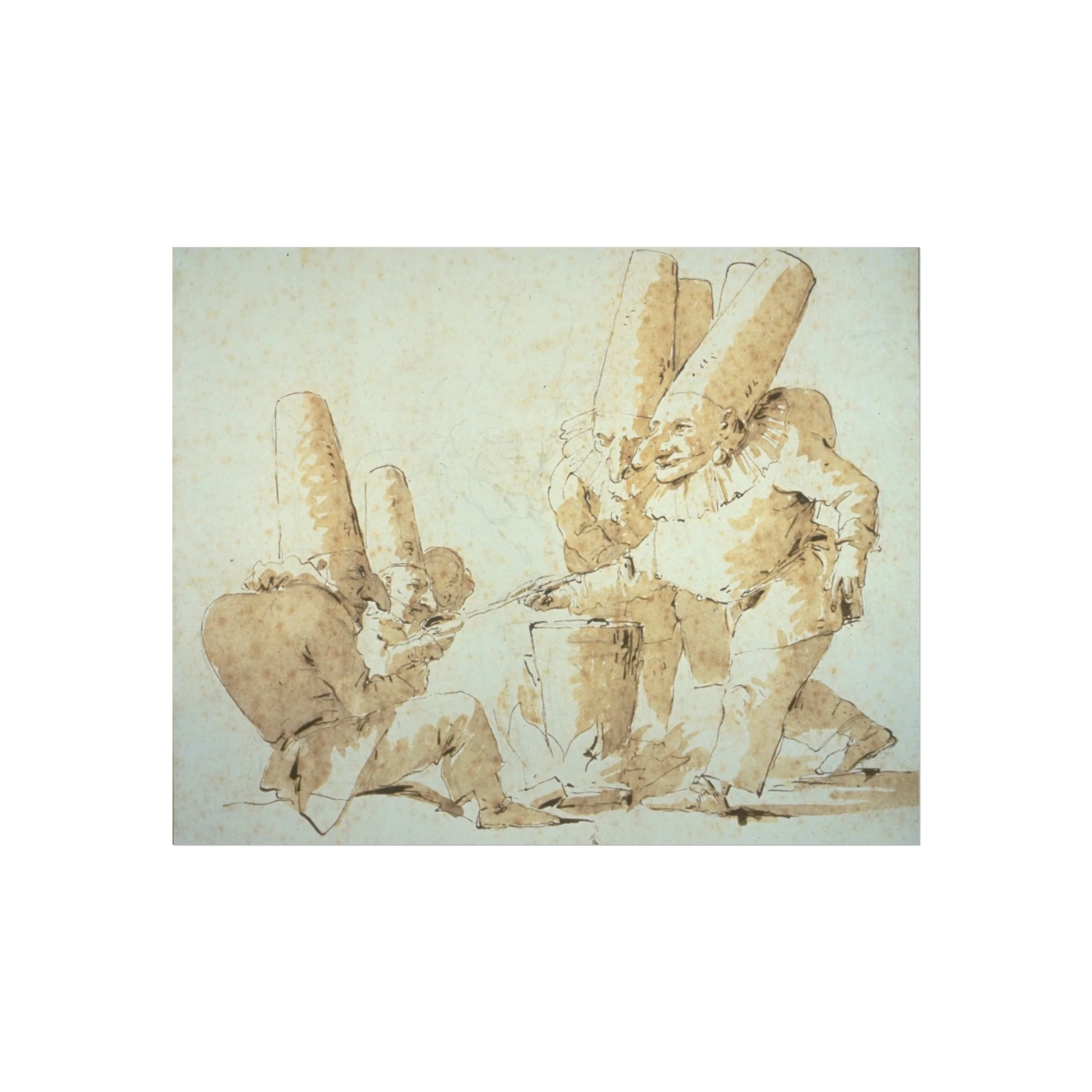 Giovanni Battista Tiepolo - Punchinellos Cooking and Tasting Gnocchi (Punchinellos' Repast) | Fine Art Poster - Image 2