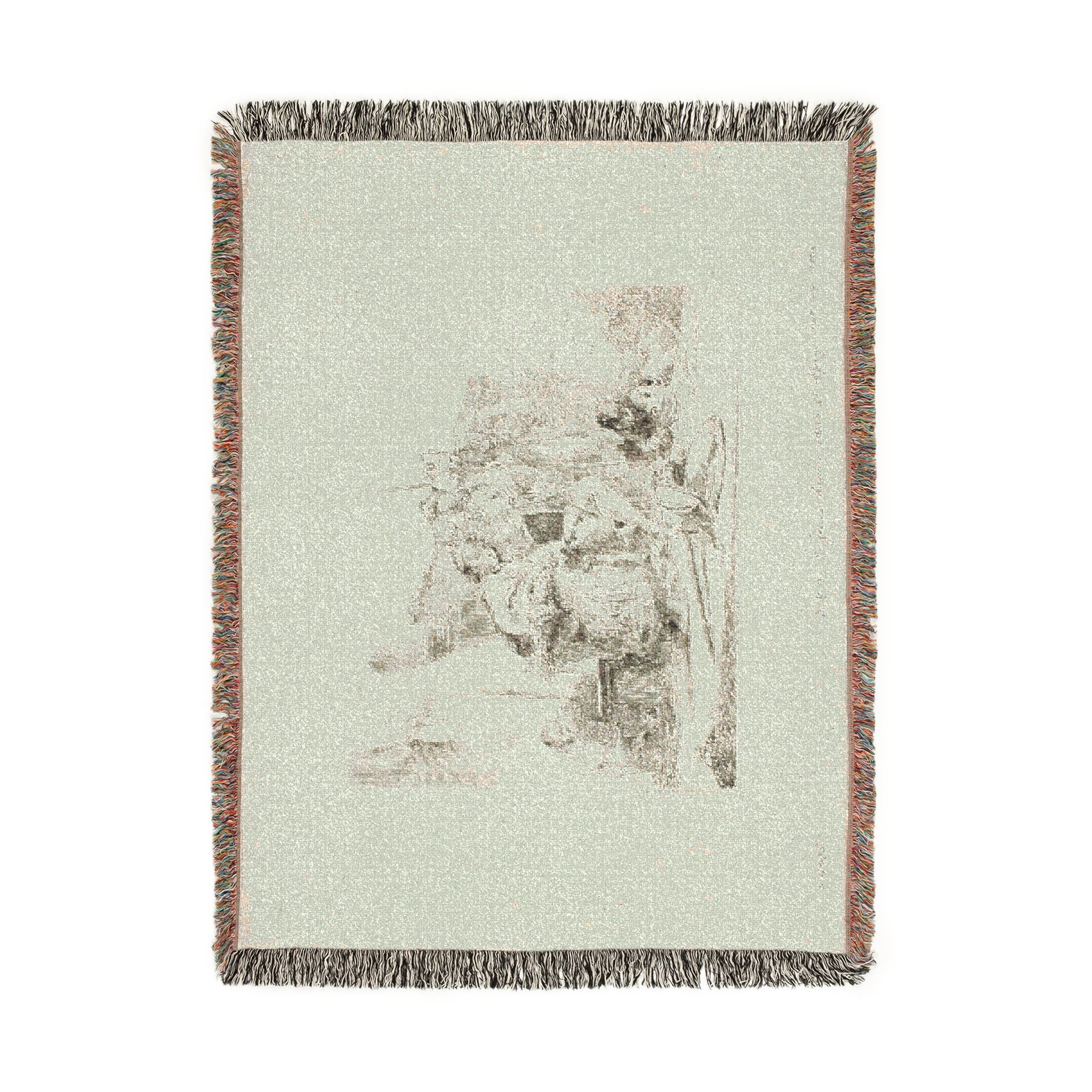 Giovanni Battista Tiepolo - Seated Youth Leaning Against an Urn, from Capricci | Woven Tapestry Blanket - Image 11