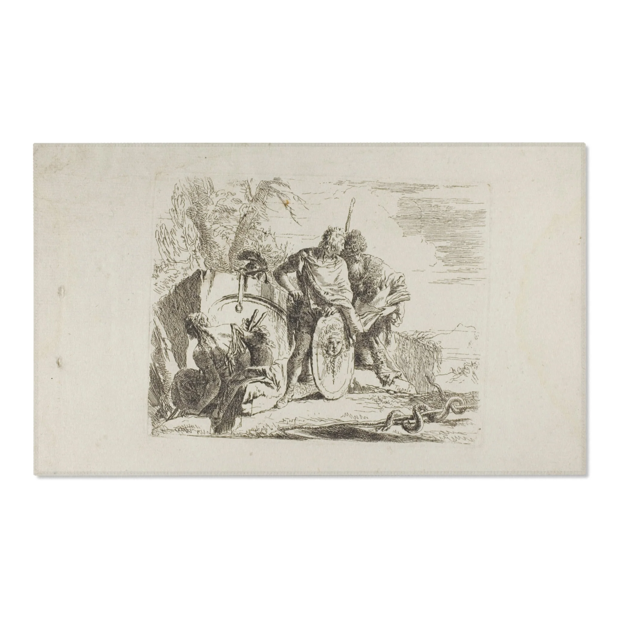 Giovanni Battista Tiepolo - The Astrologer and the Young Soldier, from Capricci | Area Rug - Image 5