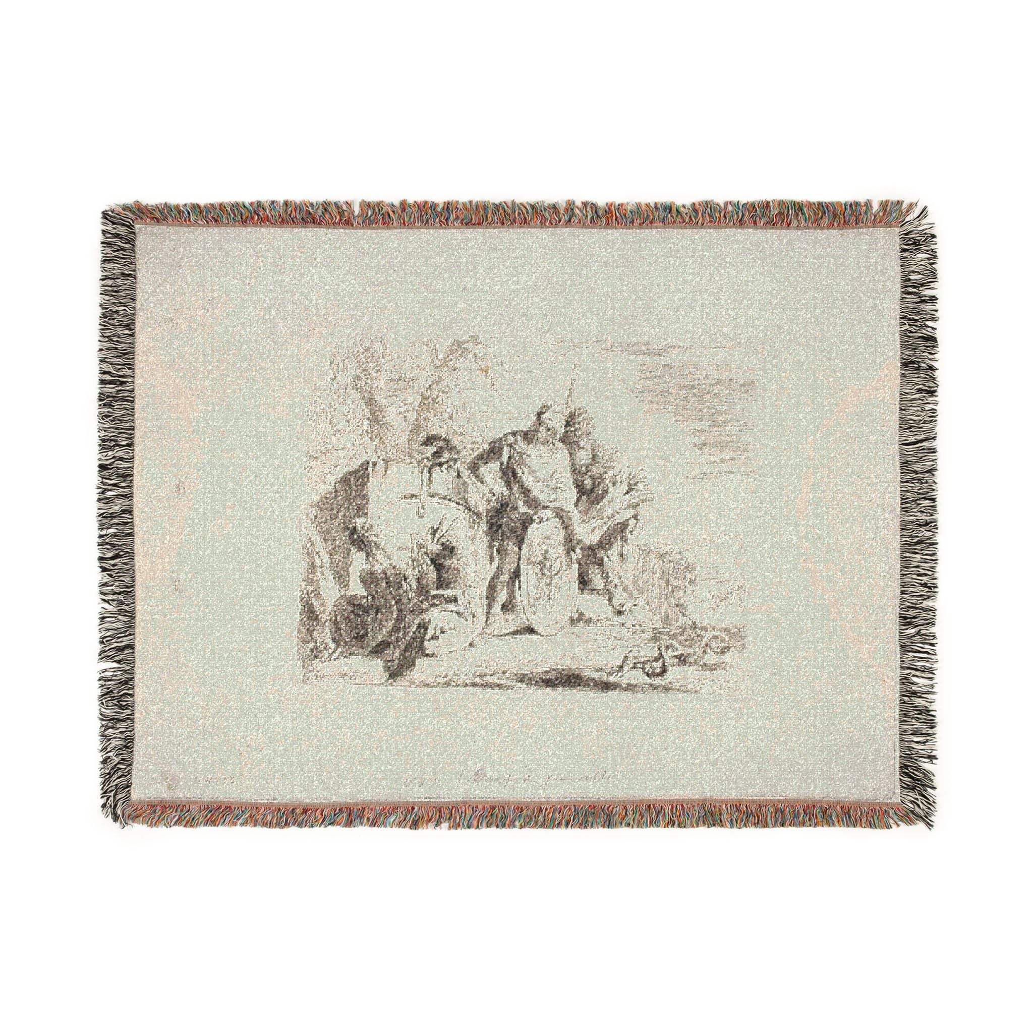 Giovanni Battista Tiepolo - The Astrologer and the Young Soldier, from Capricci | Woven Tapestry Blanket - Image 10