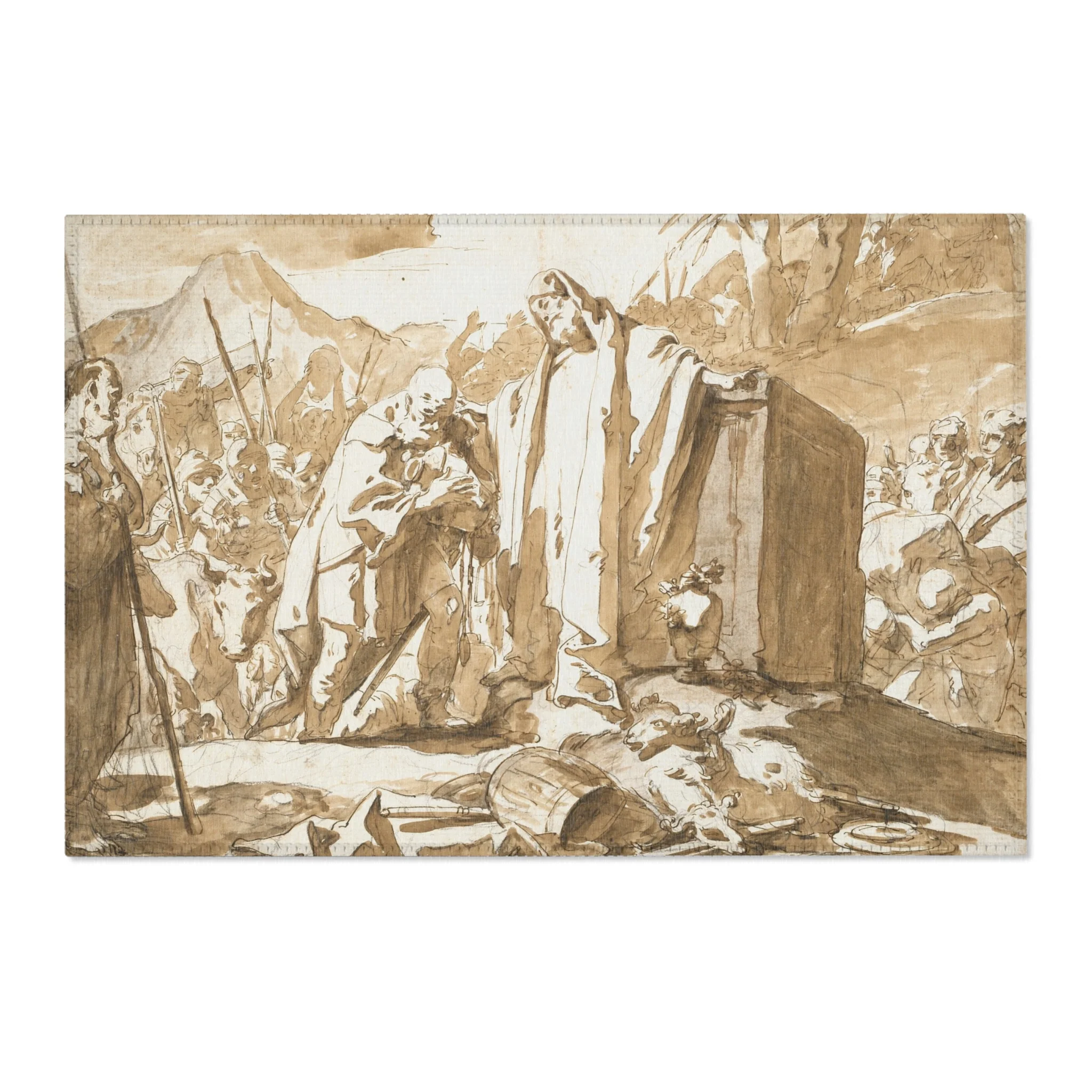 Giovanni Battista Tiepolo - The Meeting of Abraham and Melchizedek | Area Rug - Image 4