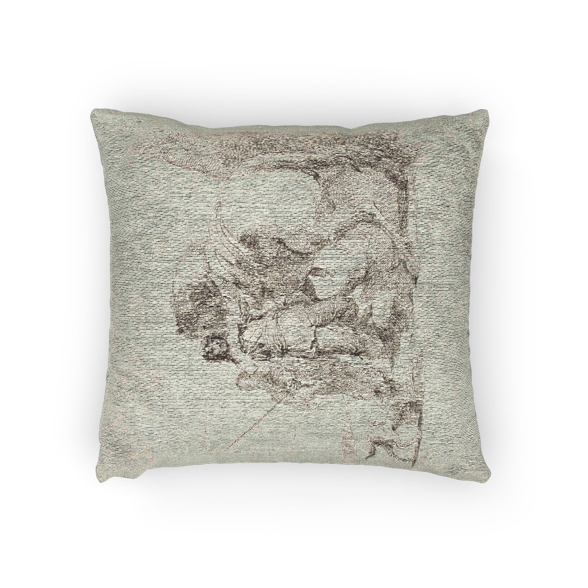 Giovanni Battista Tiepolo - The Rider Standing by His Horse, from Capricci | Woven Pillow - Image 2