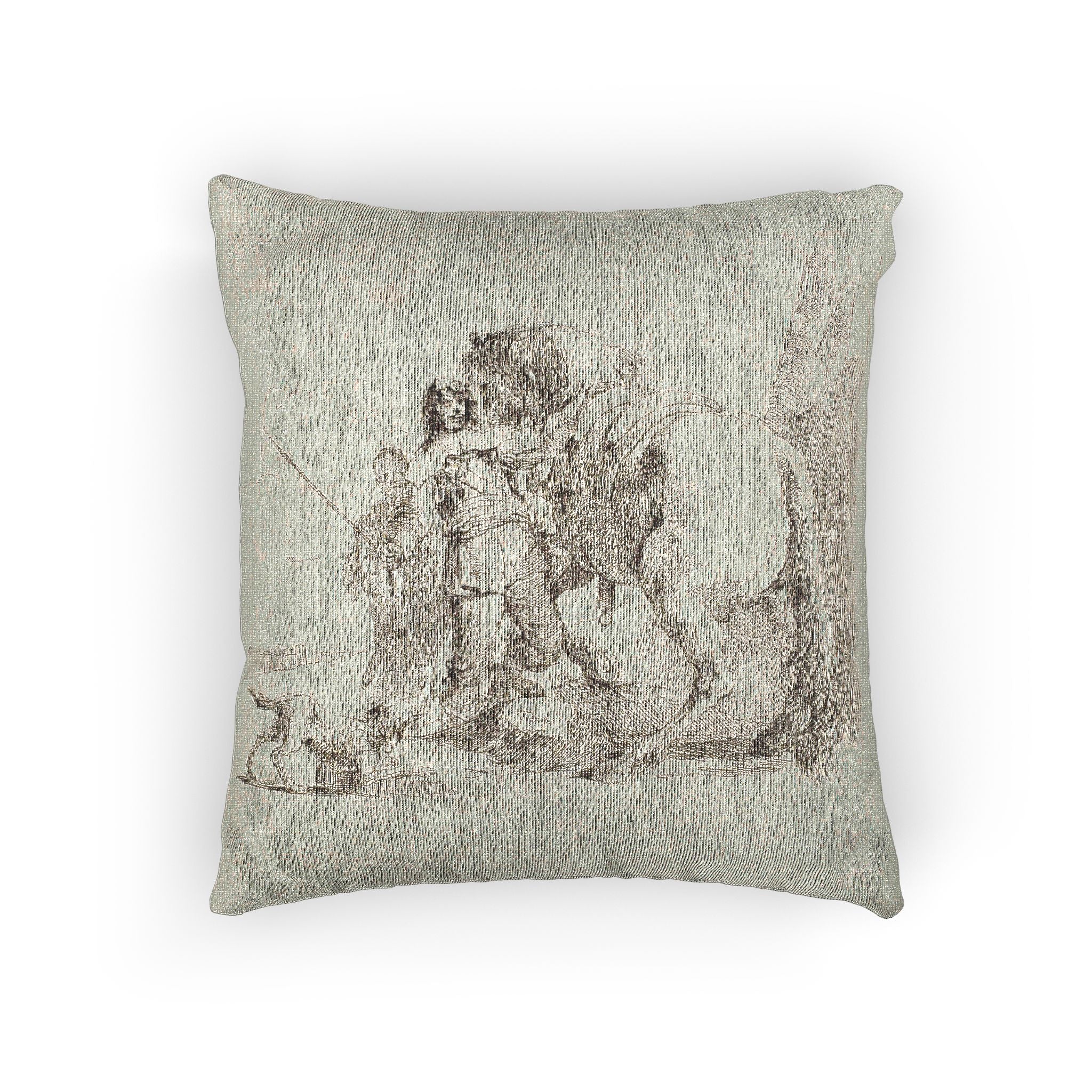 Giovanni Battista Tiepolo - The Rider Standing by His Horse, from Capricci | Woven Pillow - Image 3
