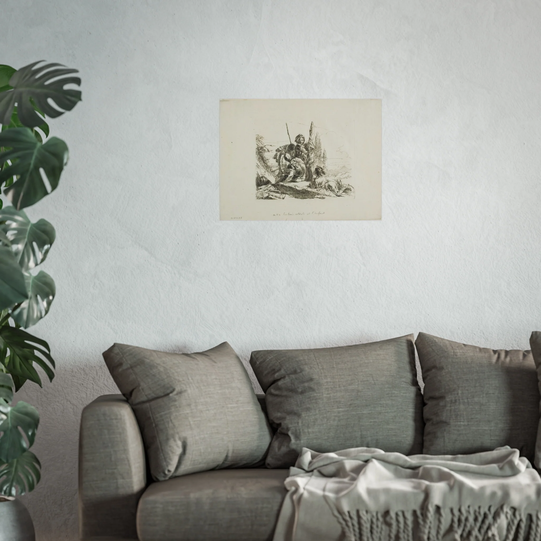 Giovanni Battista Tiepolo - Three Soldiers and a Boy, from Capricci | Fine Art Poster - Image 9