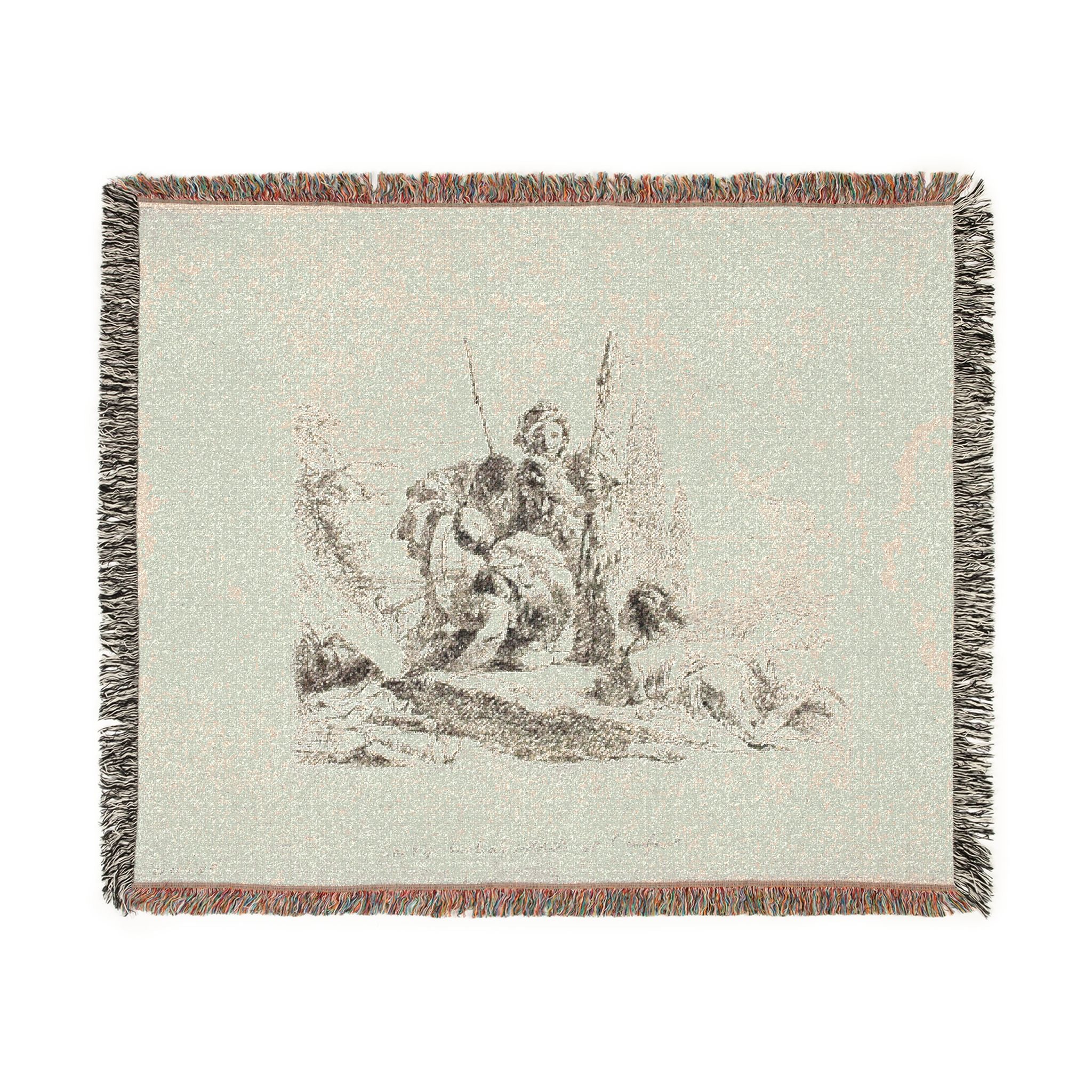 Giovanni Battista Tiepolo - Three Soldiers and a Boy, from Capricci | Woven Tapestry Blanket - Image 7
