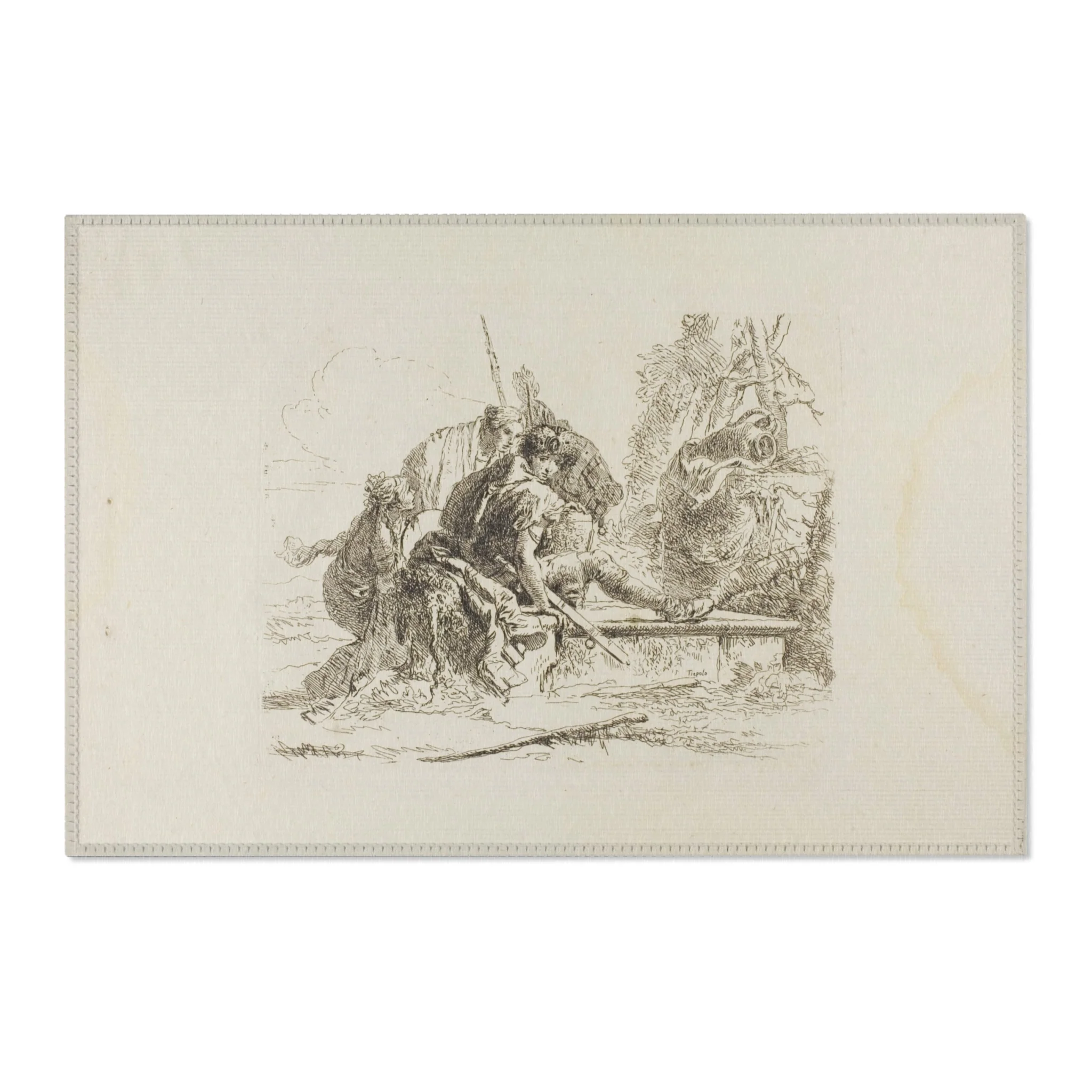 Giovanni Battista Tiepolo - Two Soldiers and Two Women, from Capricci | Area Rug - Image 4