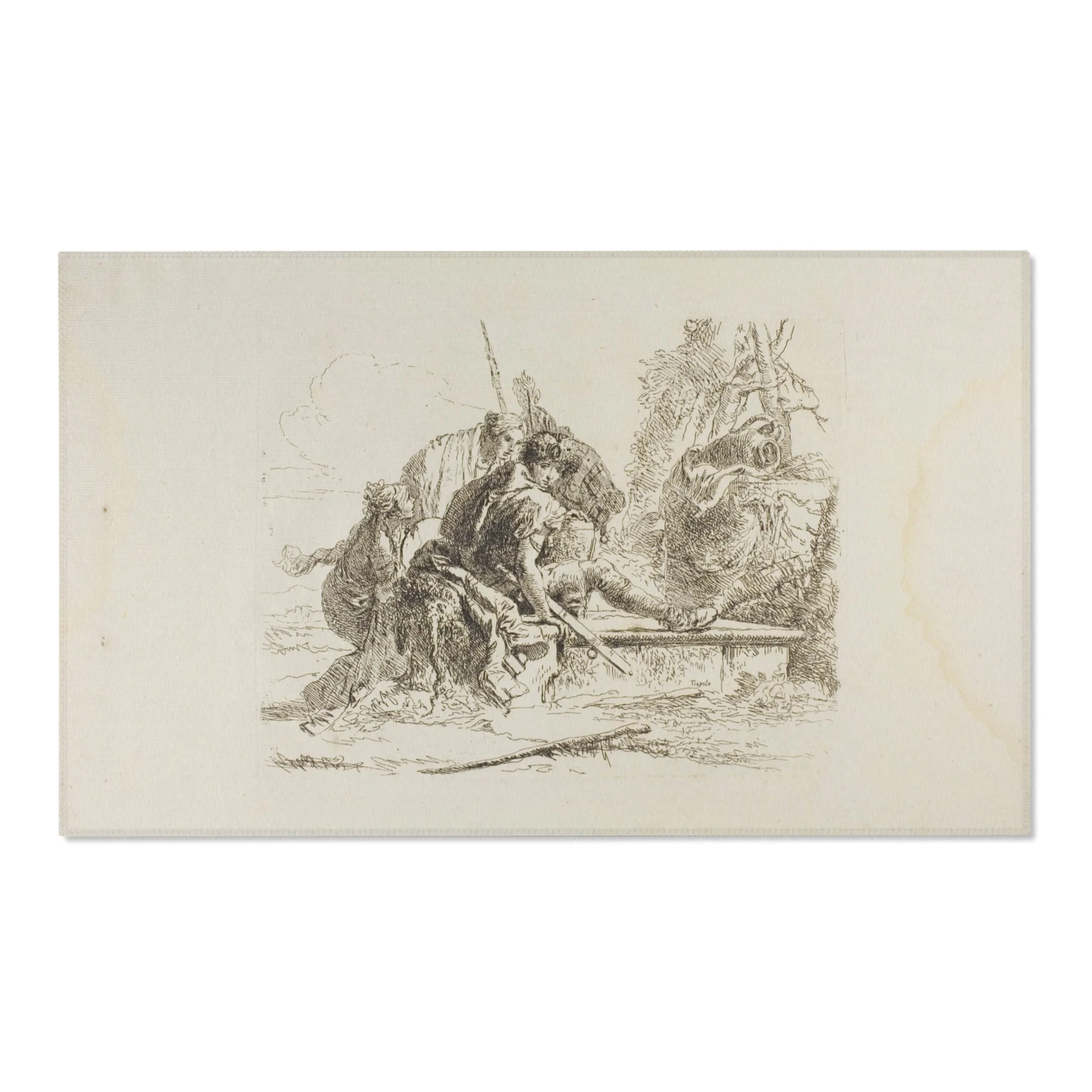 Giovanni Battista Tiepolo - Two Soldiers and Two Women, from Capricci | Area Rug - Image 5