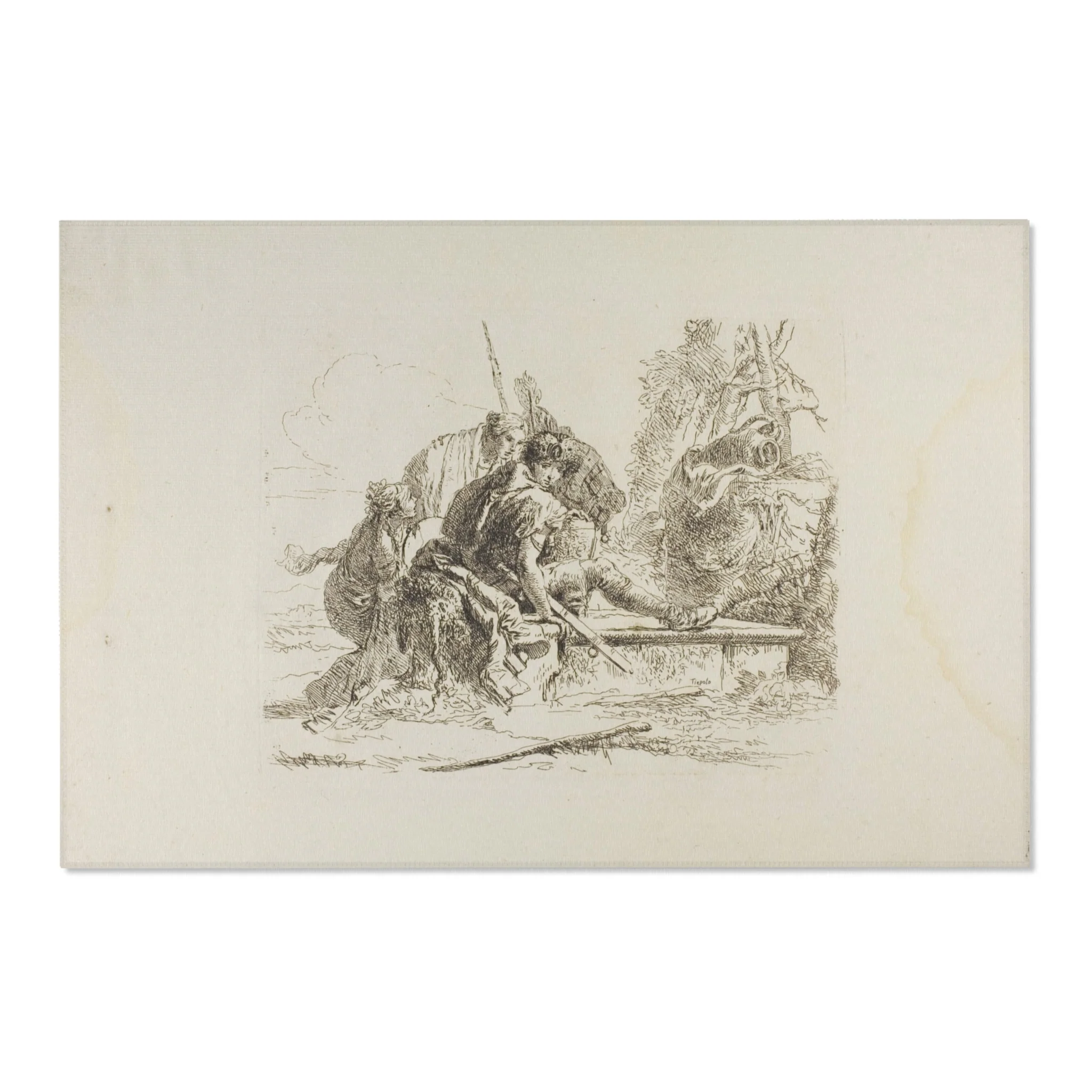 Giovanni Battista Tiepolo - Two Soldiers and Two Women, from Capricci | Area Rug - Image 6