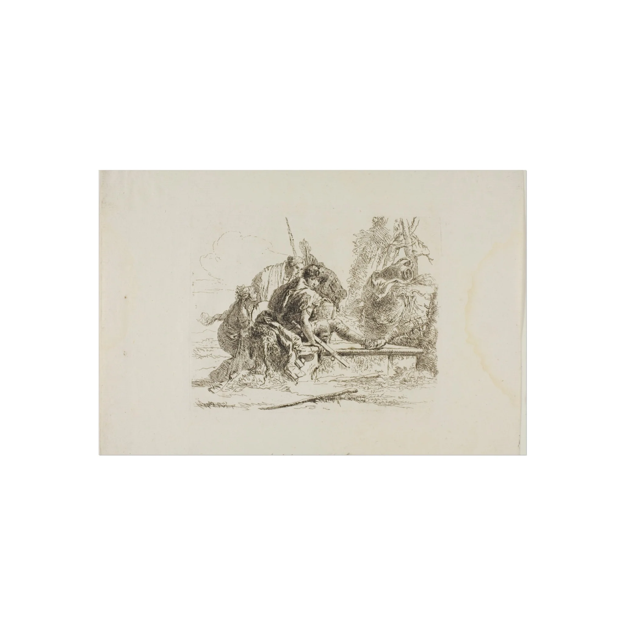 Giovanni Battista Tiepolo - Two Soldiers and Two Women, from Capricci | Fine Art Poster - Image 4