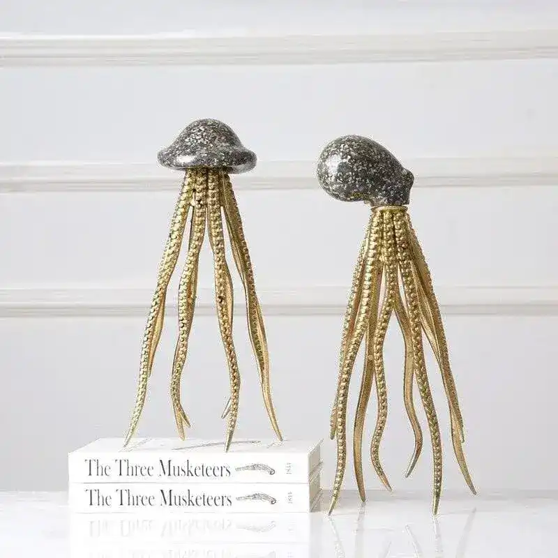 Glam Octopus and Jellyfish Marine Sculpture - Image 4