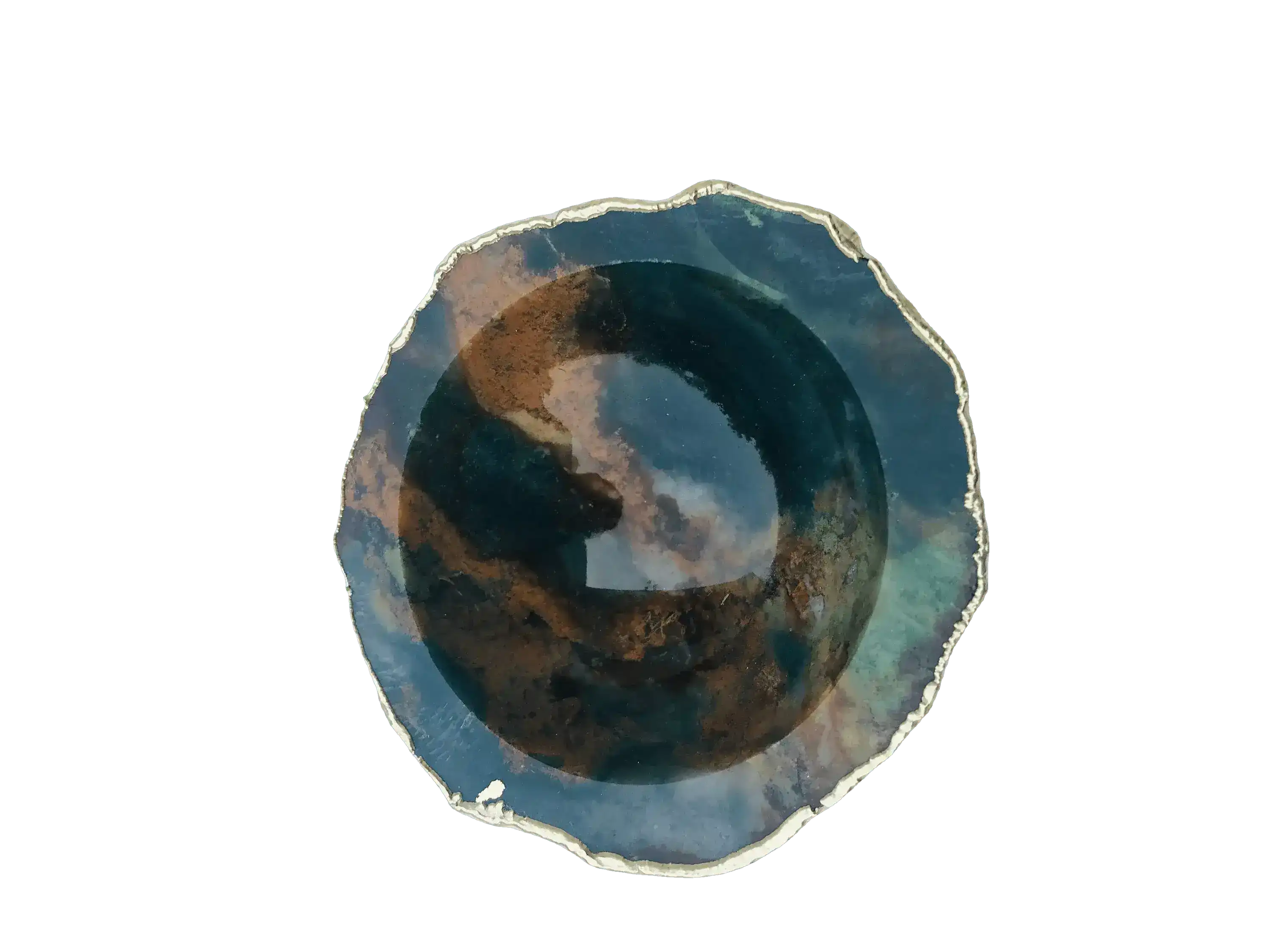 Earth Blue Agate Geode Jewelry Bowl - Image 2
