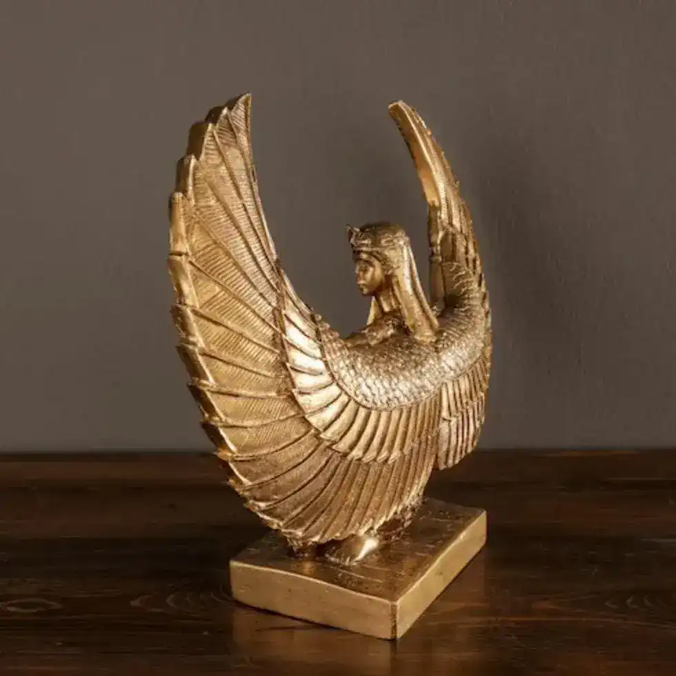 Gold Egyptian Goddess Isis Sculpture - Image 5
