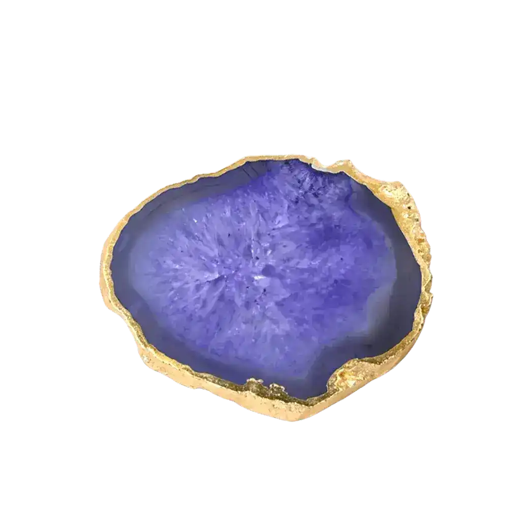 Gold Plated Agate Coaster Set
