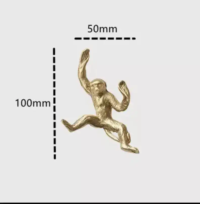 Gold Quirky Monkey Cabinet Drawer Knob - Image 9