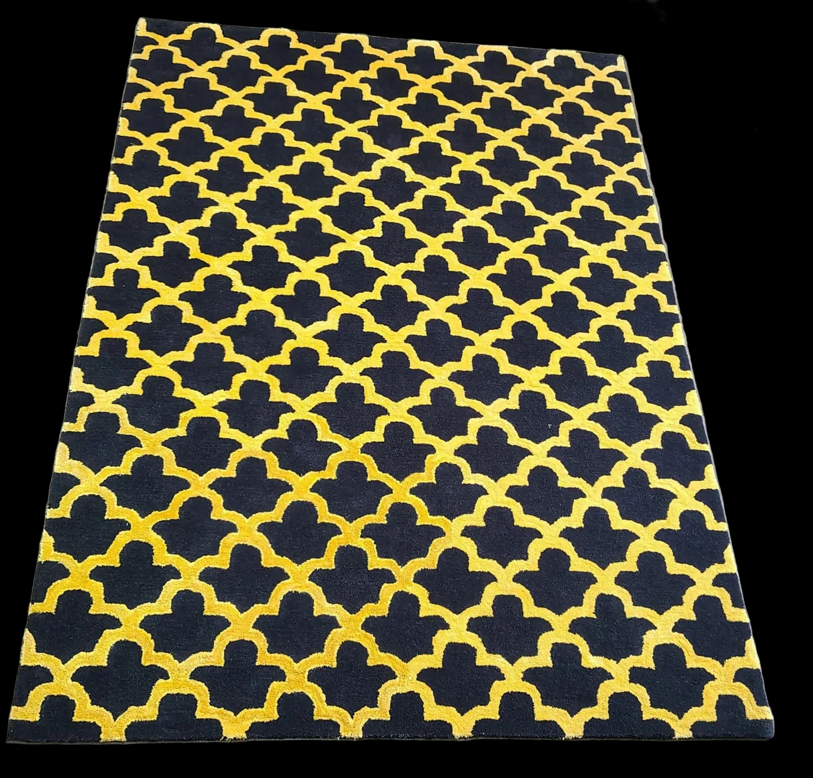 Golden Art Deco Scale Black Tufted Rug - Image 6