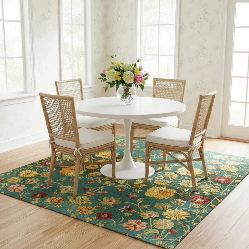 Golden Blossom Persian Hand Tufted Rug - Image 2