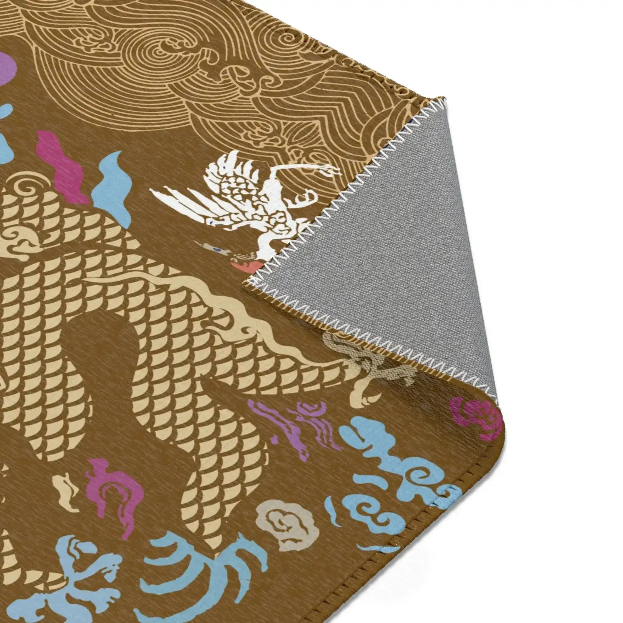 Golden Celestial Dragon Accent Rug - Image 6