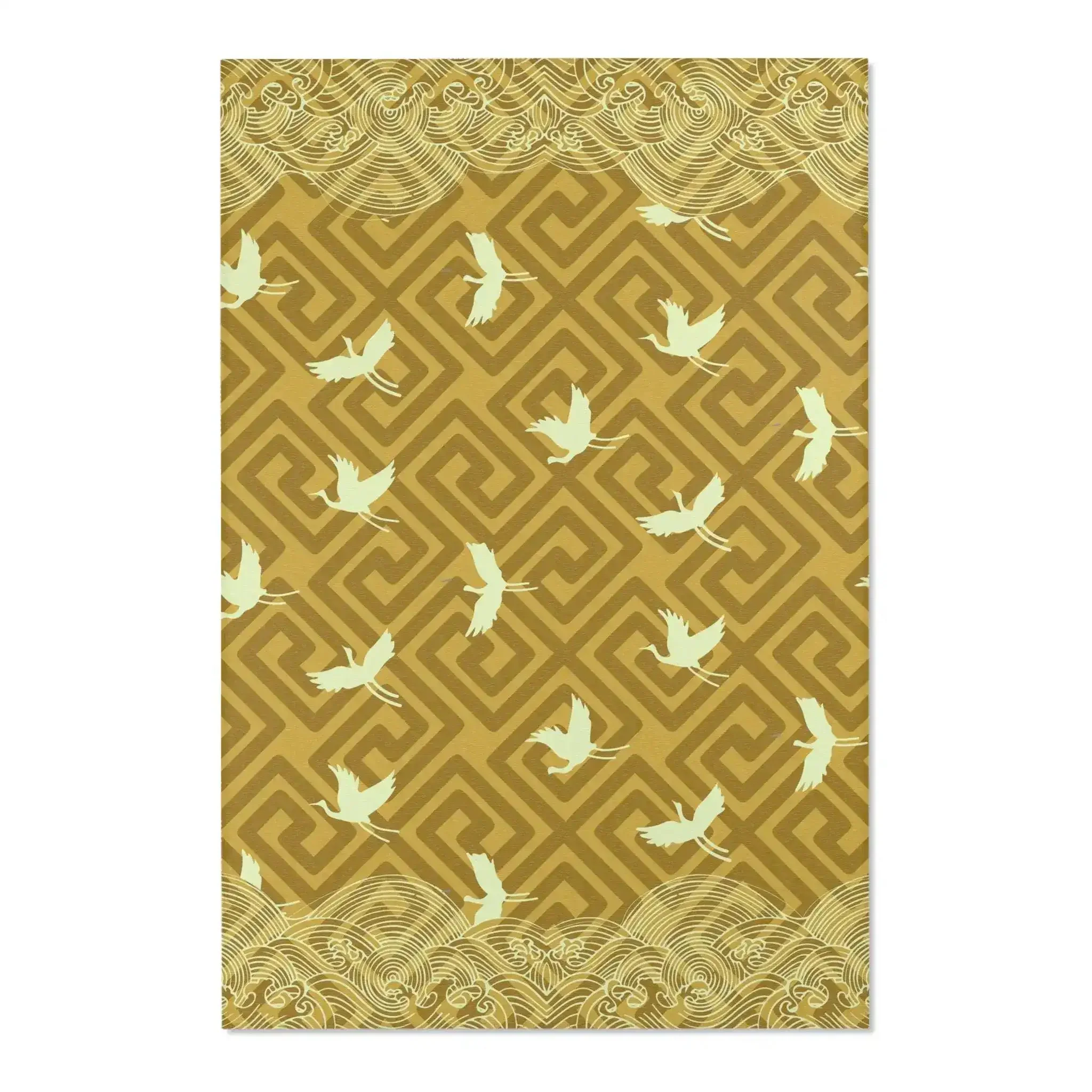 Golden Crane Waves Accent Rug - Image 3
