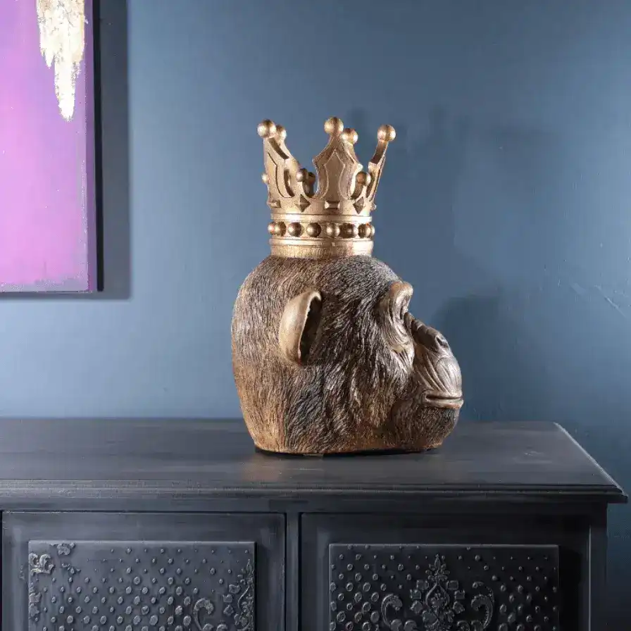 Golden Crown Monkey King Decor Statue - Image 4